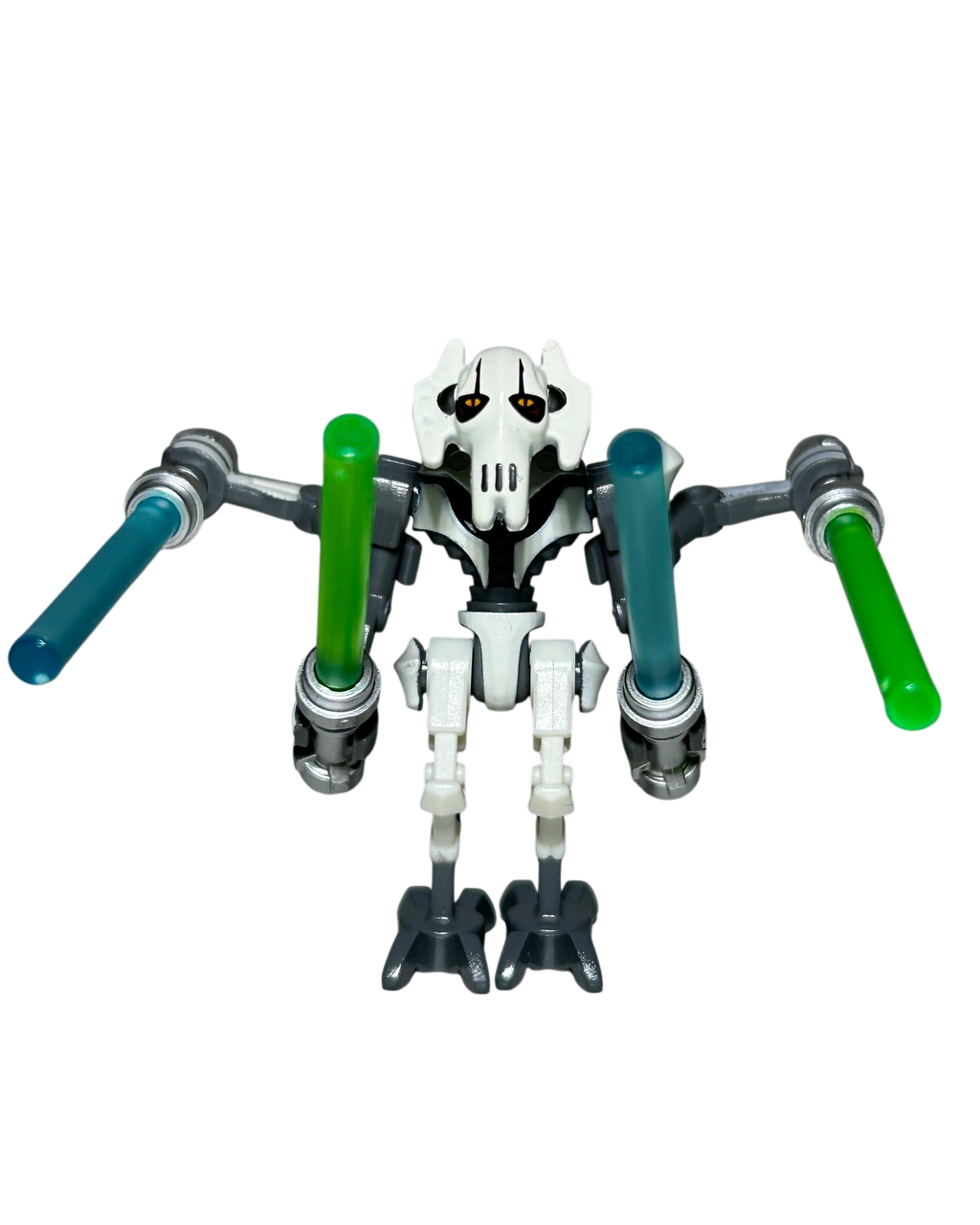 General Grievous SW0515 LEGO Star Wars Minifigur mit 4 Lichtschwertern Vorderansicht brick2d2