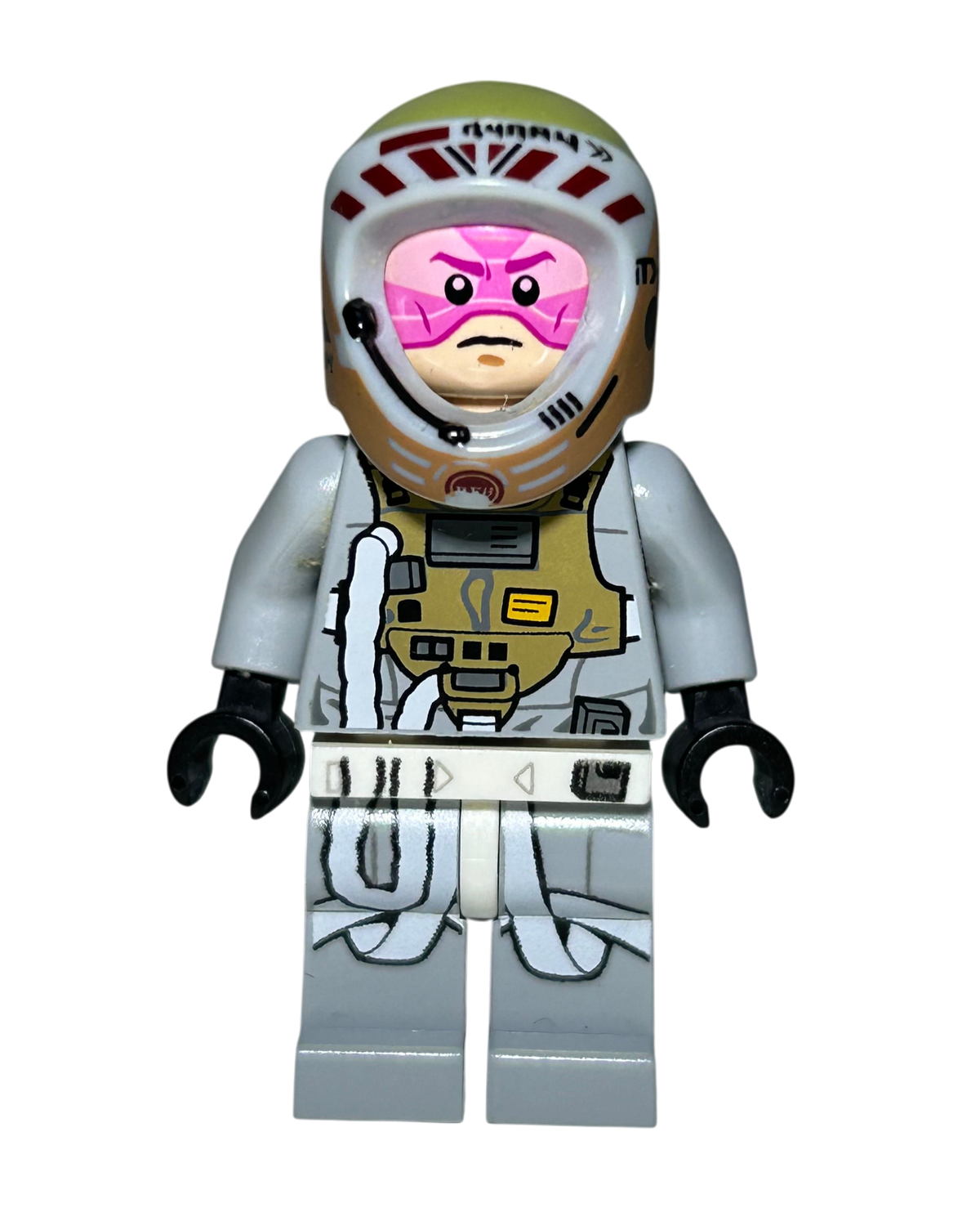 Lego Star Wars Minifigur Grey Squadron Pilot Horton Salm SW0558 Vorderansicht brick2d2