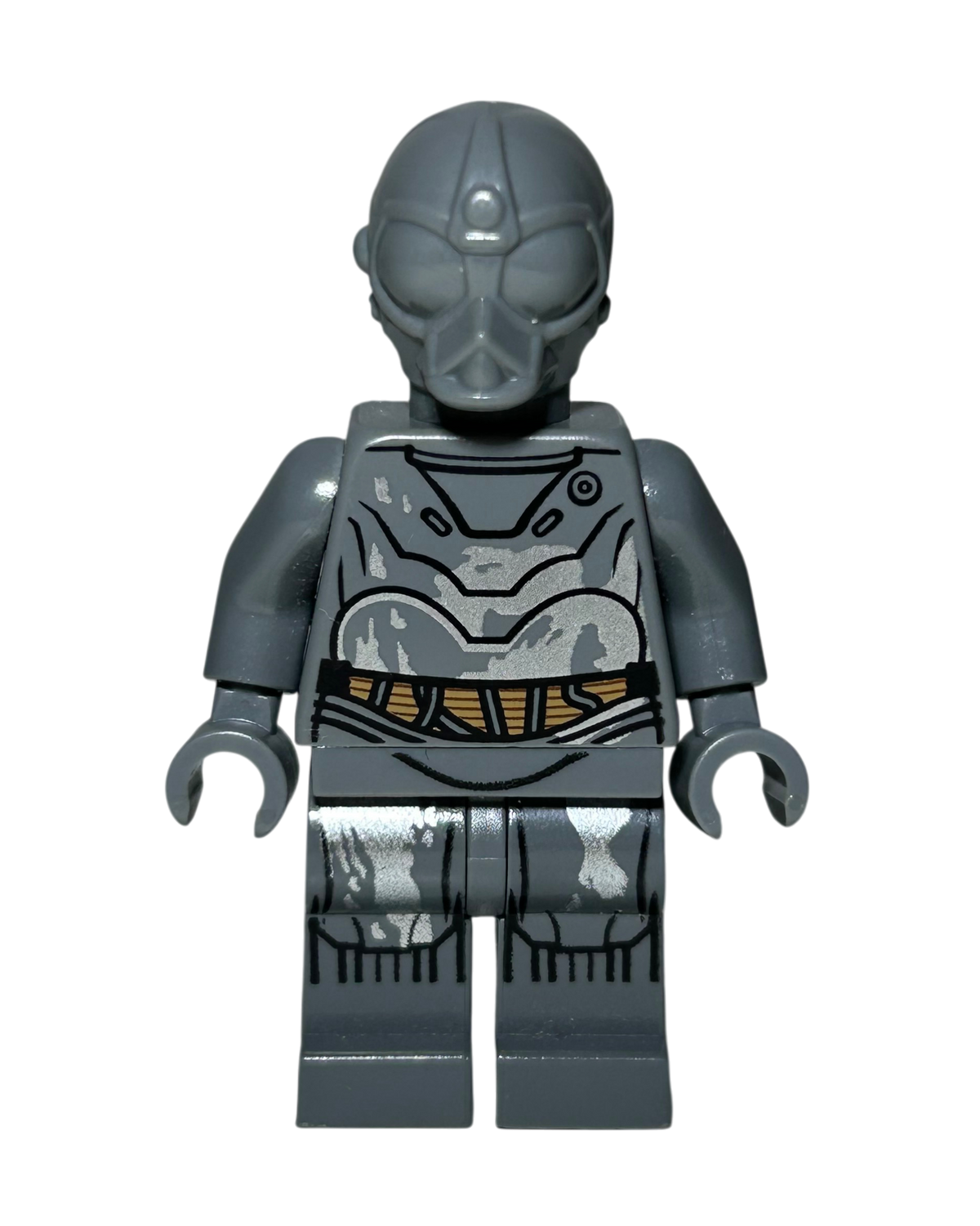 RA-7 Protocol Droid SW0573 LEGO Star Wars Minifigur Vorderansicht brick2d2