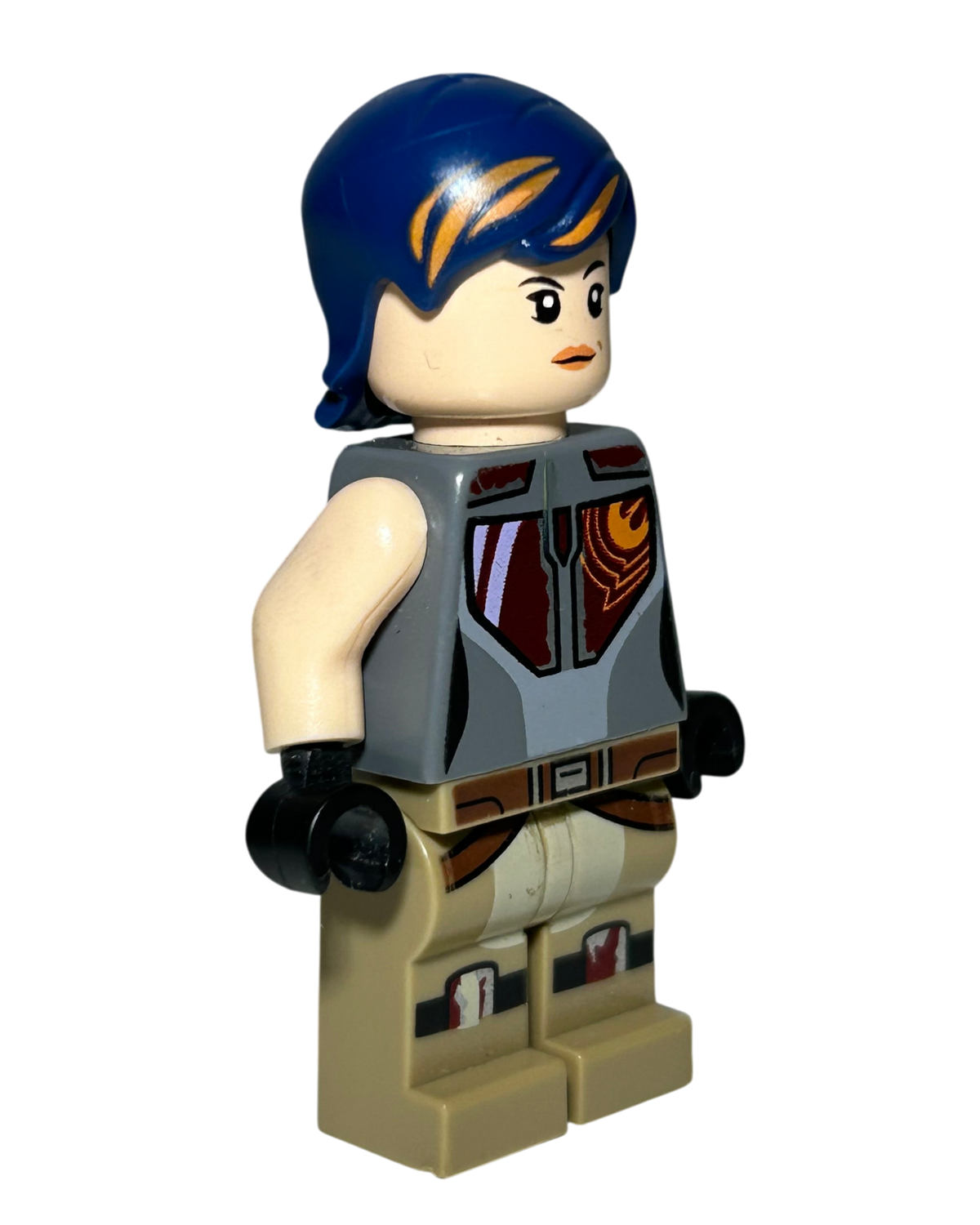 Sabine Wren Blaues Haar SW0616 LEGO Star Wars Minifigur Seitenansicht links brick2d2
