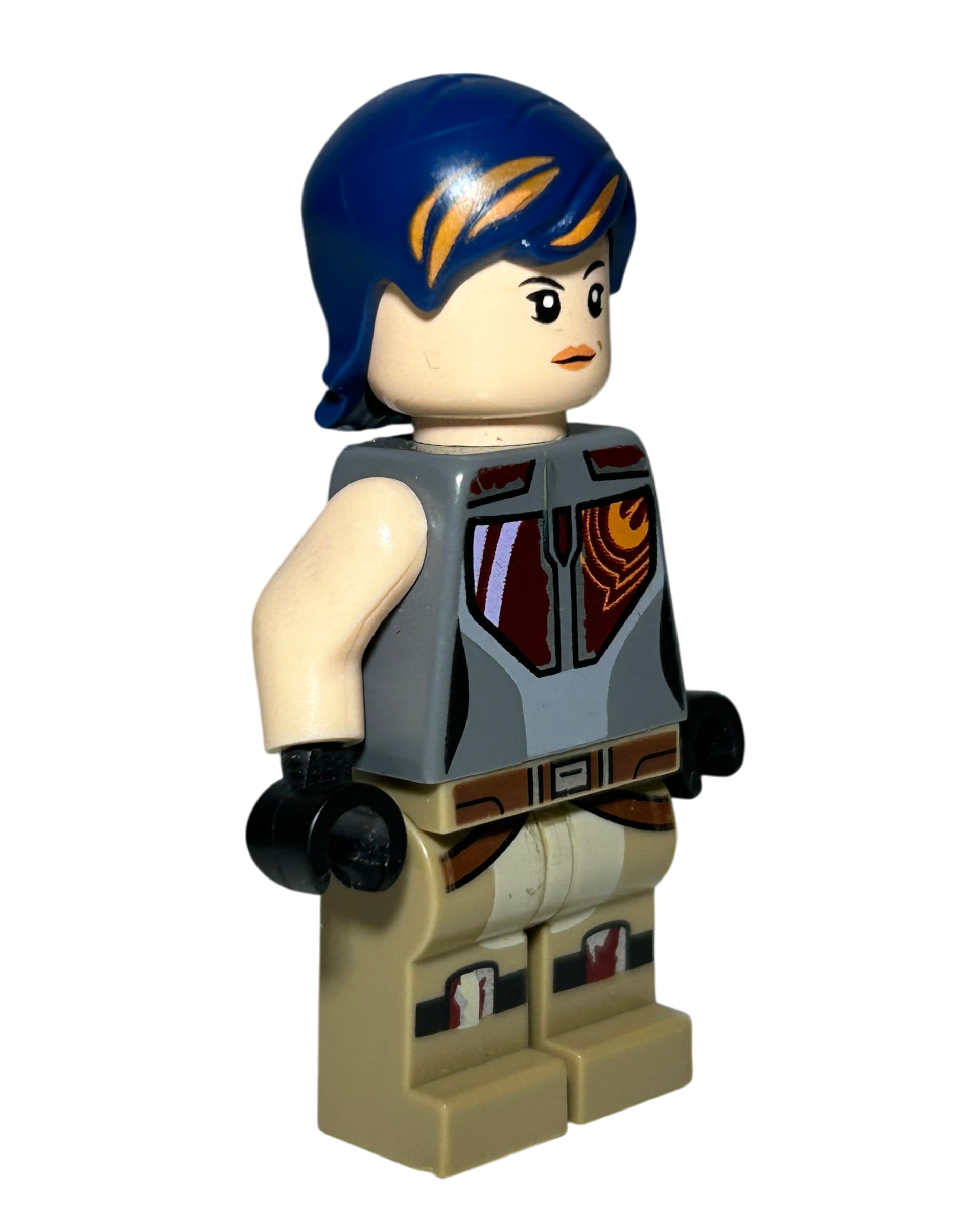Sabine Wren Blaues Haar SW0616 LEGO Star Wars Minifigur Seitenansicht links brick2d2