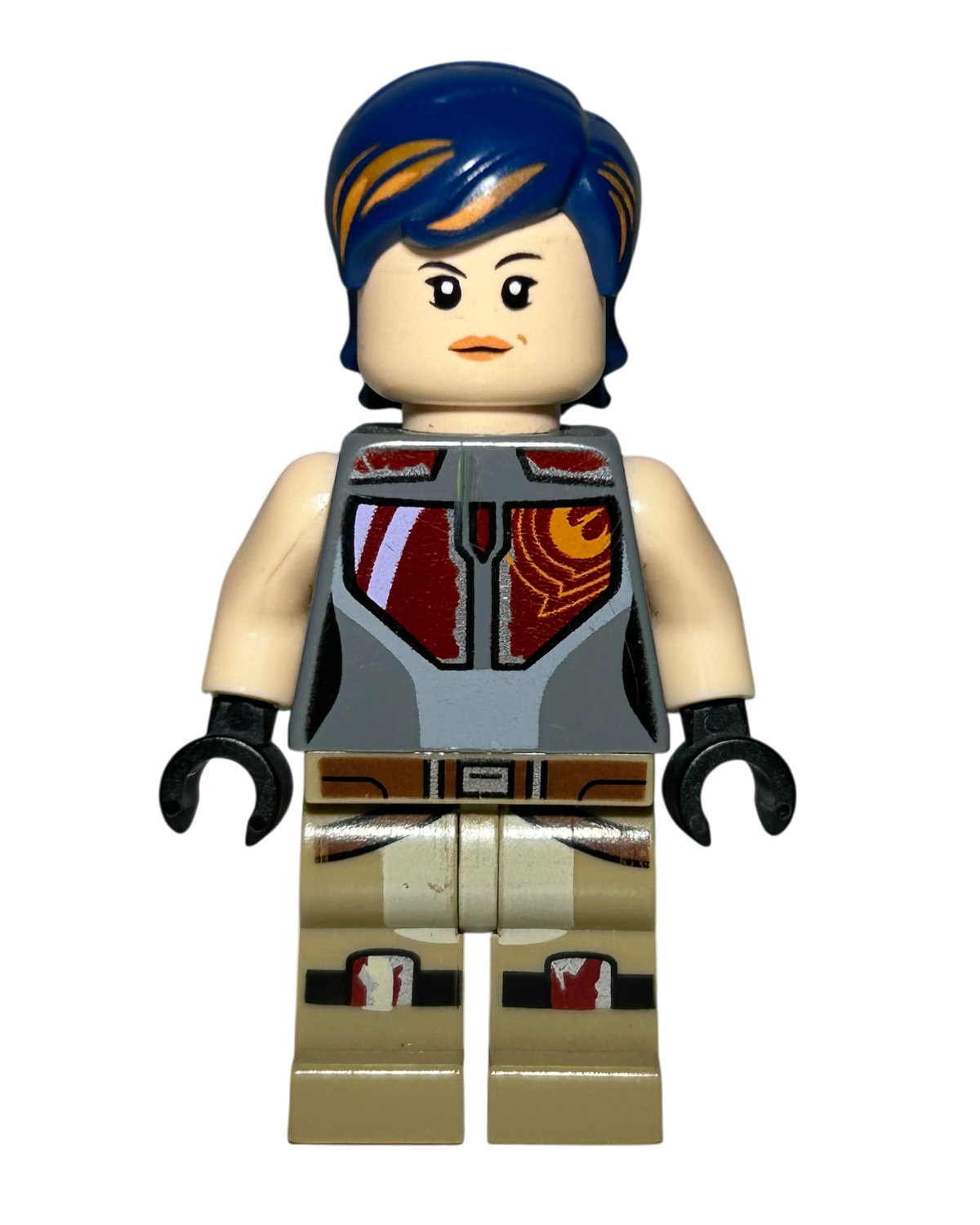Sabine Wren Blaues Haar SW0616 LEGO Star Wars Minifigur Vorderansicht brick2d2