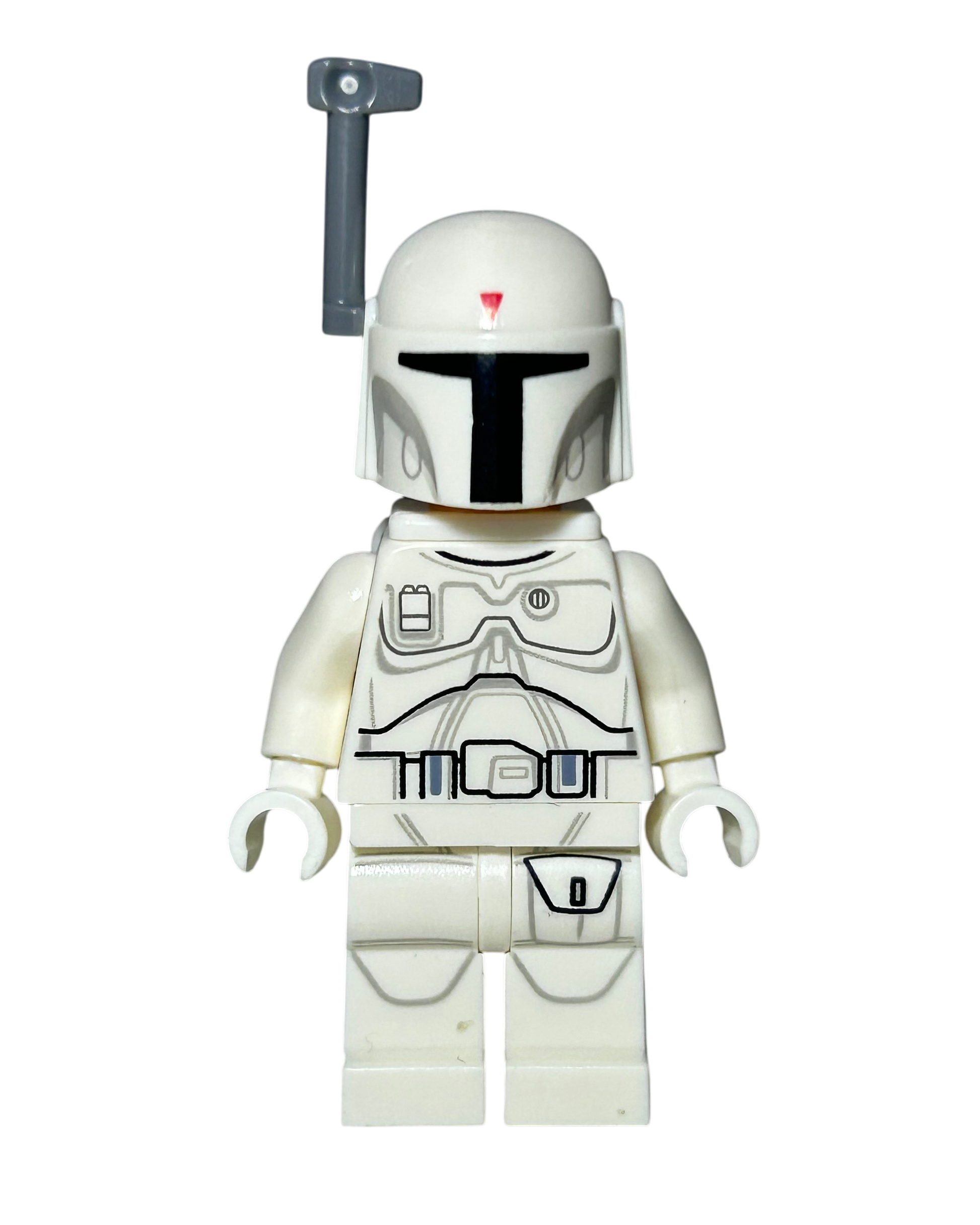 LEGO Star Wars Minifigur Boba Fett Weiß SW0631 Vorderansicht – Brick2D2