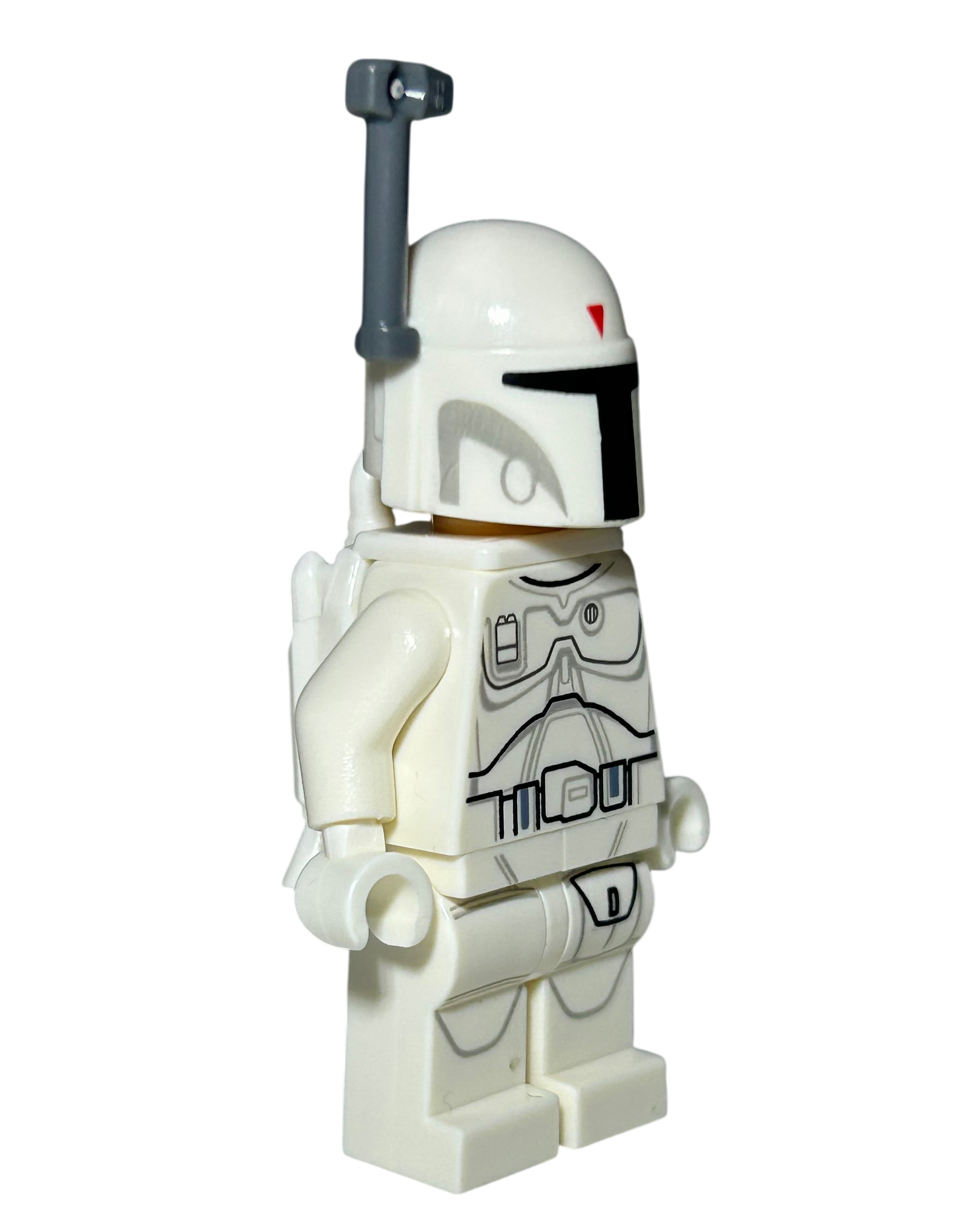 LEGO Star Wars Minifigur Boba Fett Weiß SW0631 Seitenansicht