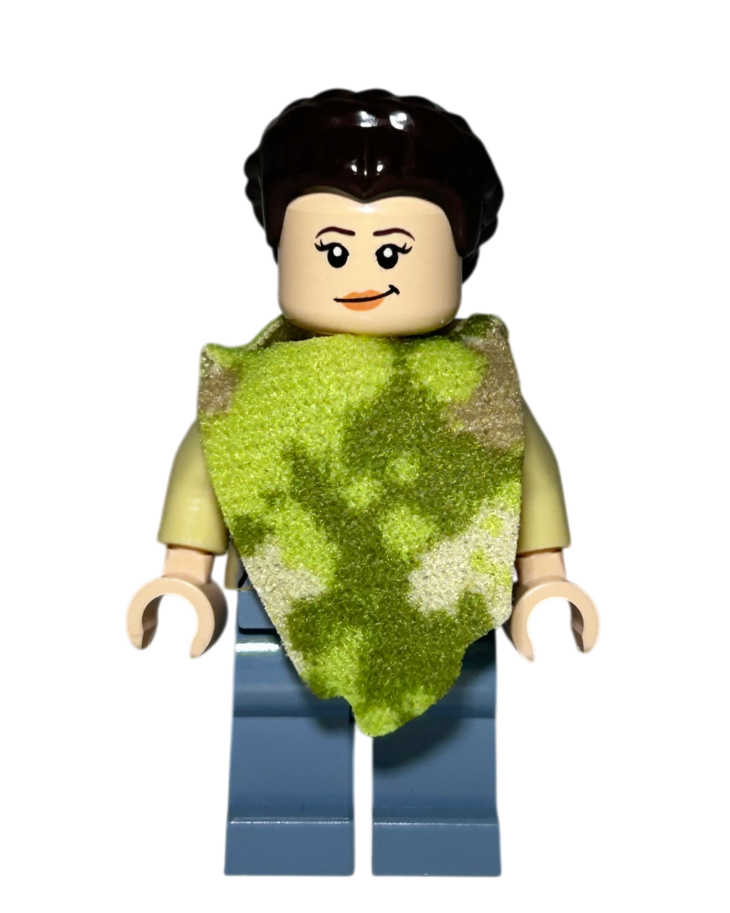 Prinzessin Leia Endor Outfit mit Camouflage Poncho SW0643 LEGO Star Wars Minifigur Detailansicht brick2d2