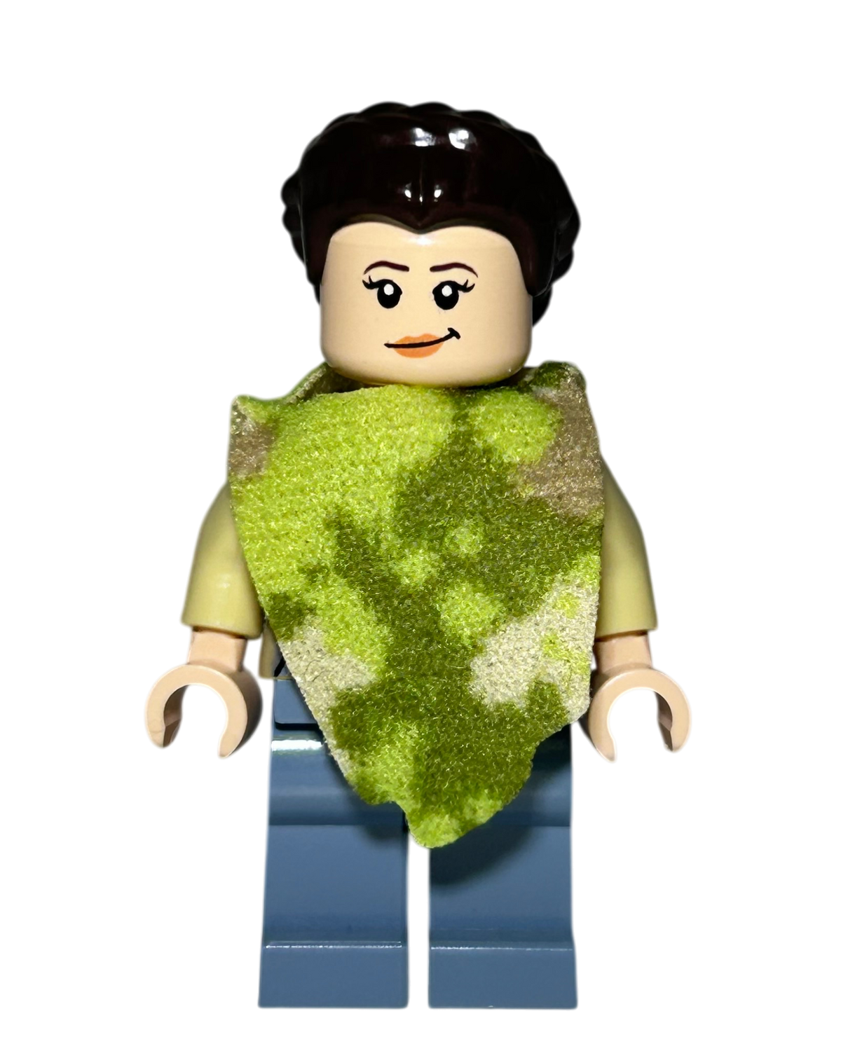 Prinzessin Leia Endor Outfit mit Camouflage Poncho SW0643 LEGO Star Wars Minifigur Detailansicht brick2d2