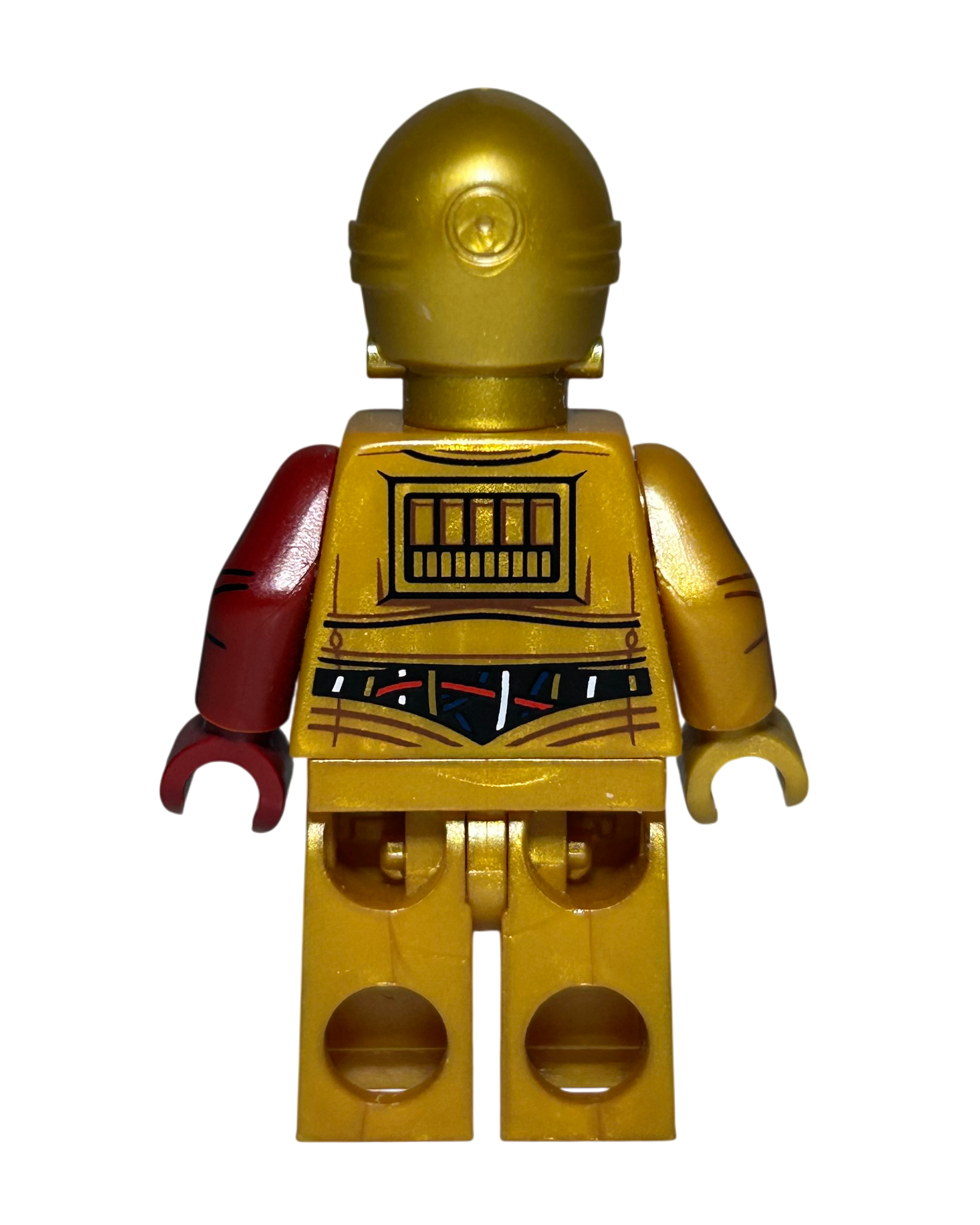 C-3PO Roter Arm SW0653 LEGO Star Wars Minifigur Rückansicht brick2d2