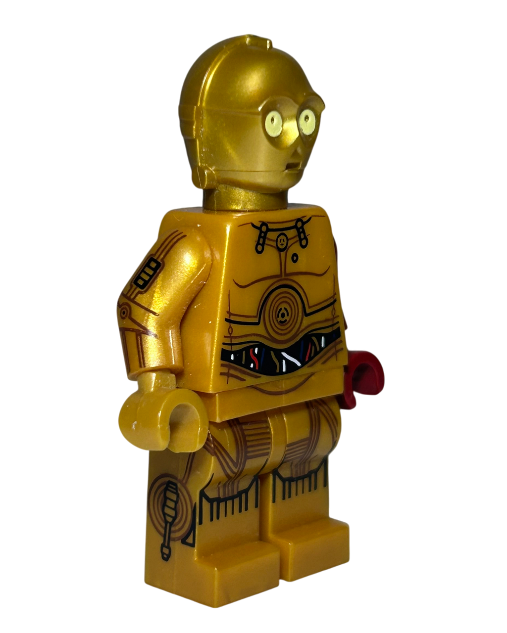 C-3PO Roter Arm SW0653 LEGO Star Wars Minifigur Seitenansicht links brick2d2