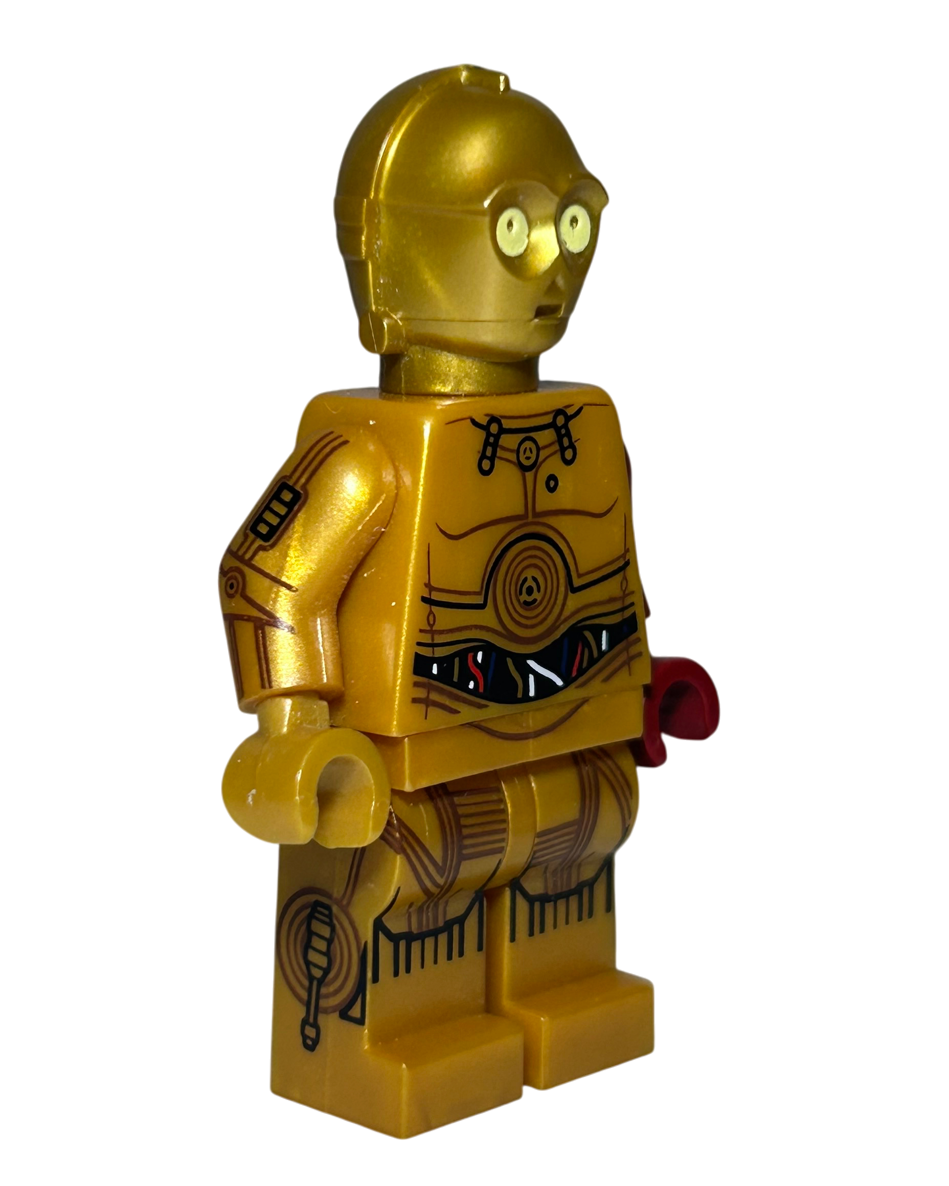 C-3PO Roter Arm SW0653 LEGO Star Wars Minifigur Seitenansicht links brick2d2