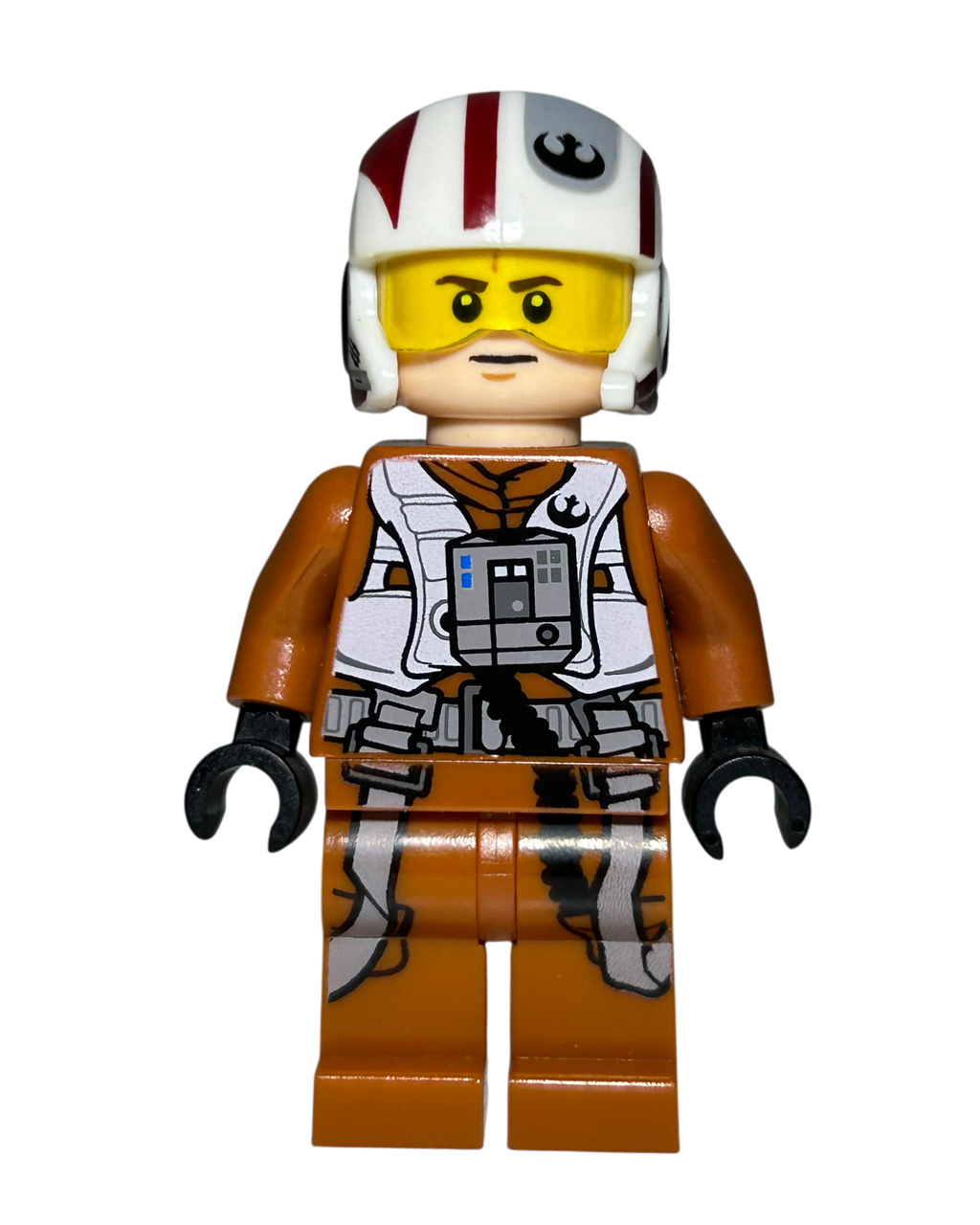 X-Wing Pilot SW0659 LEGO Star Wars Minifigur Vorderansicht brick2d2
