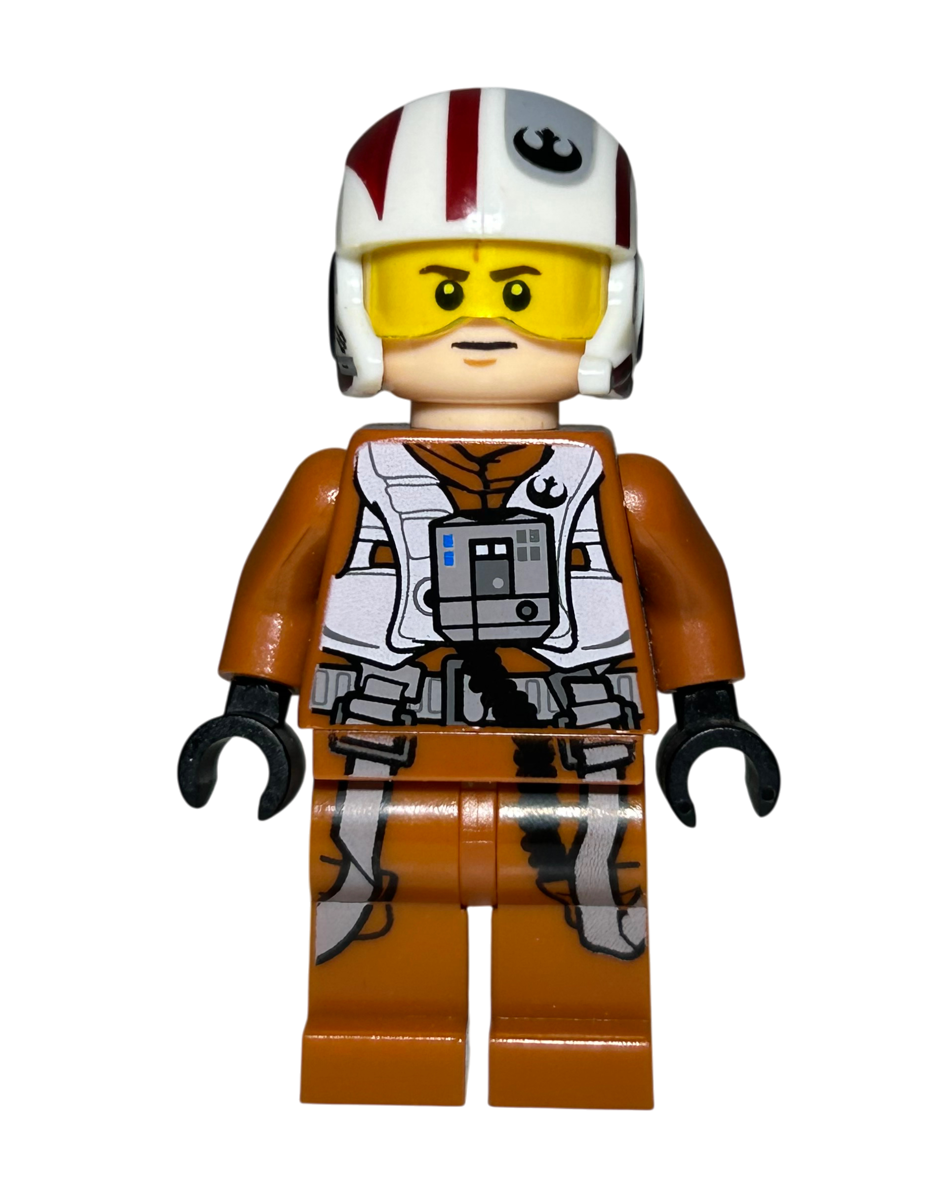 X-Wing Pilot SW0659 LEGO Star Wars Minifigur Vorderansicht brick2d2