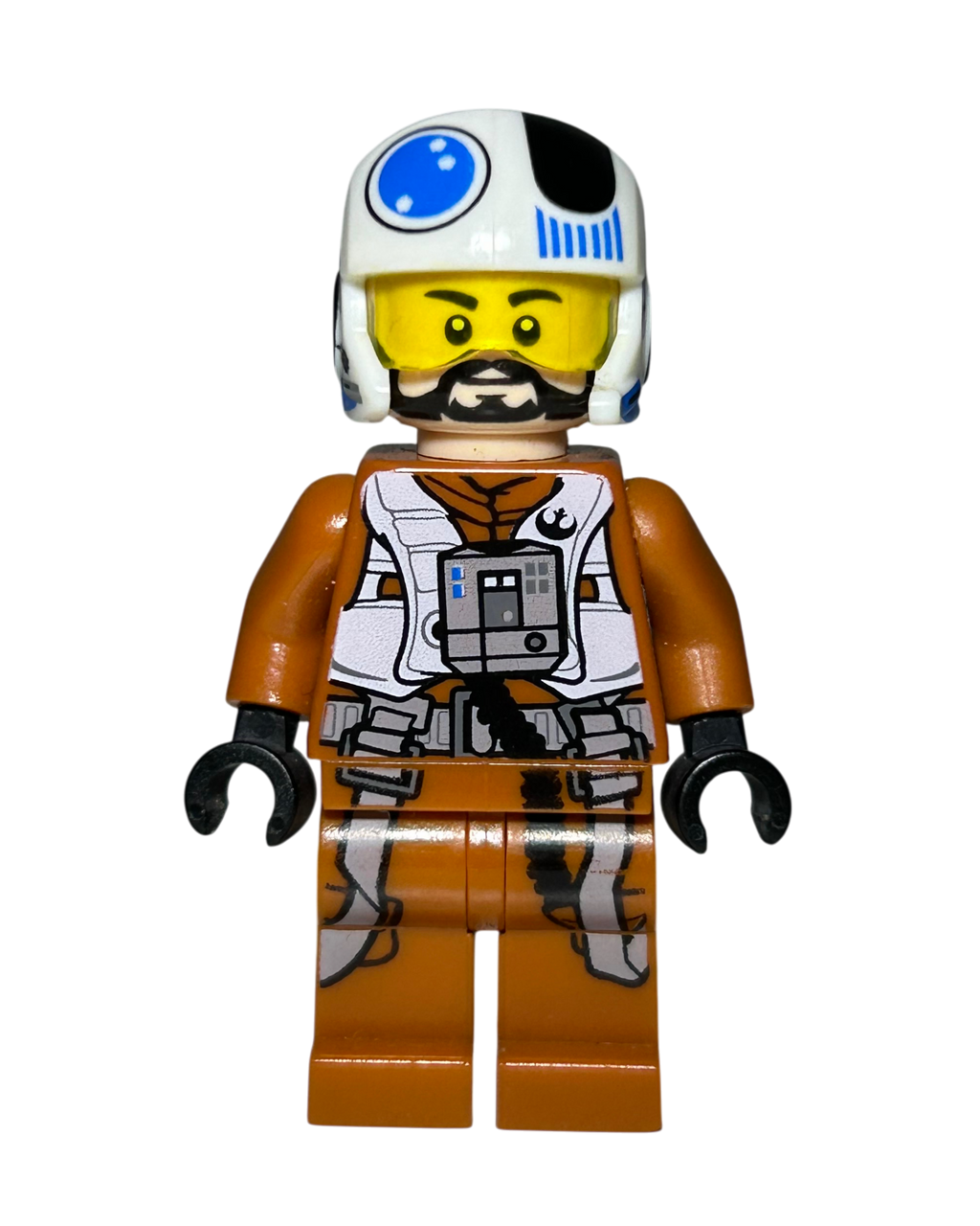 X-Wing Pilot Temmin Wexley SW0705 LEGO Star Wars Minifigur Vorderansicht brick2d2