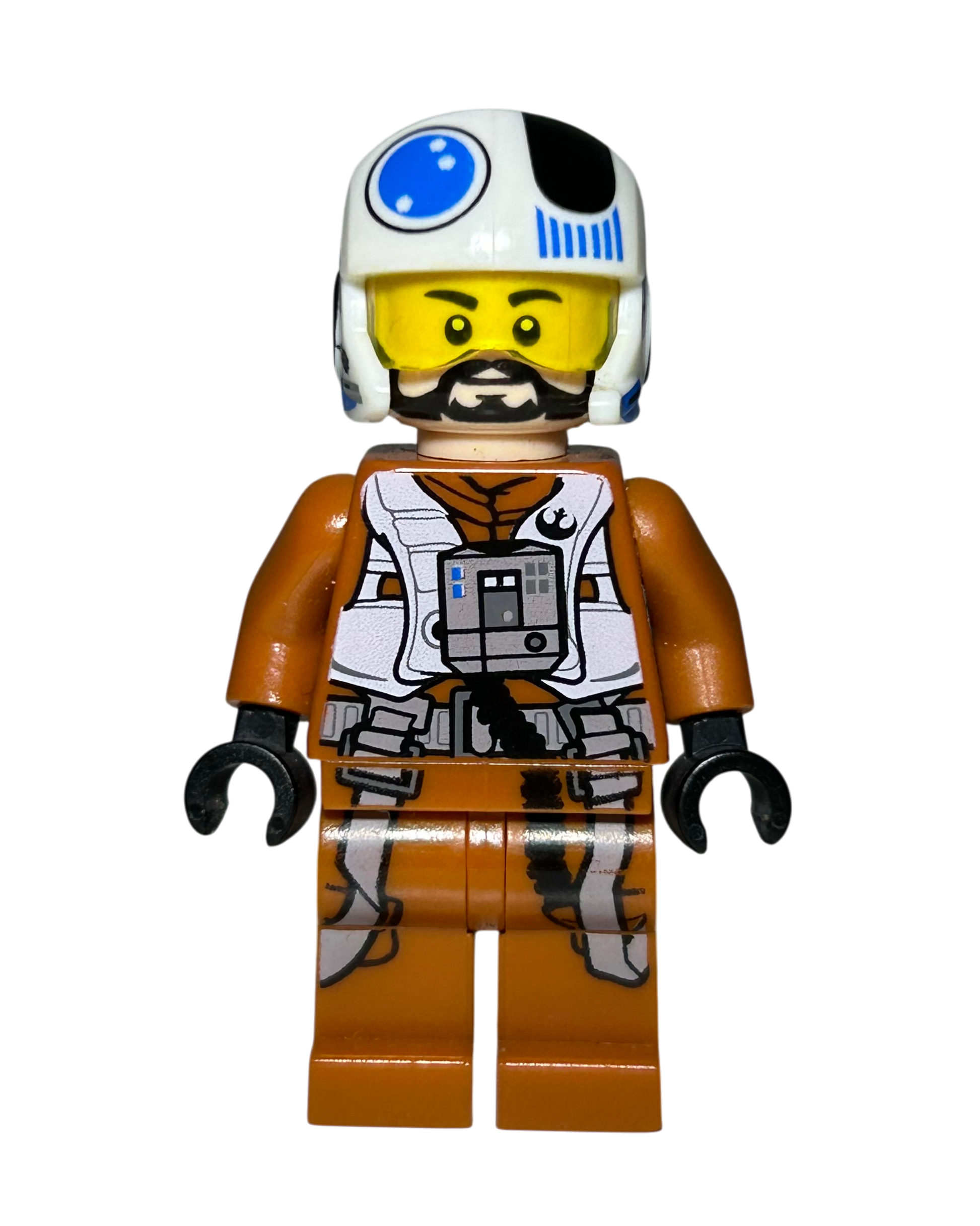 X-Wing Pilot Temmin Wexley SW0705 LEGO Star Wars Minifigur Vorderansicht brick2d2