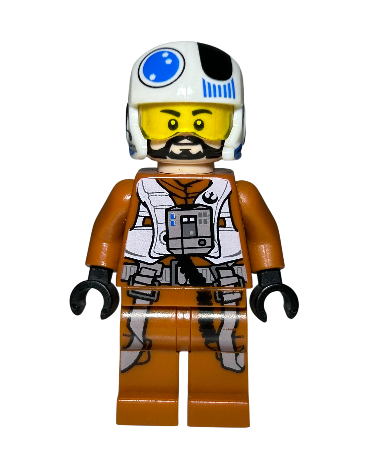 X-Wing Pilot Temmin Wexley SW0705 LEGO Star Wars Minifigur Vorderansicht brick2d2