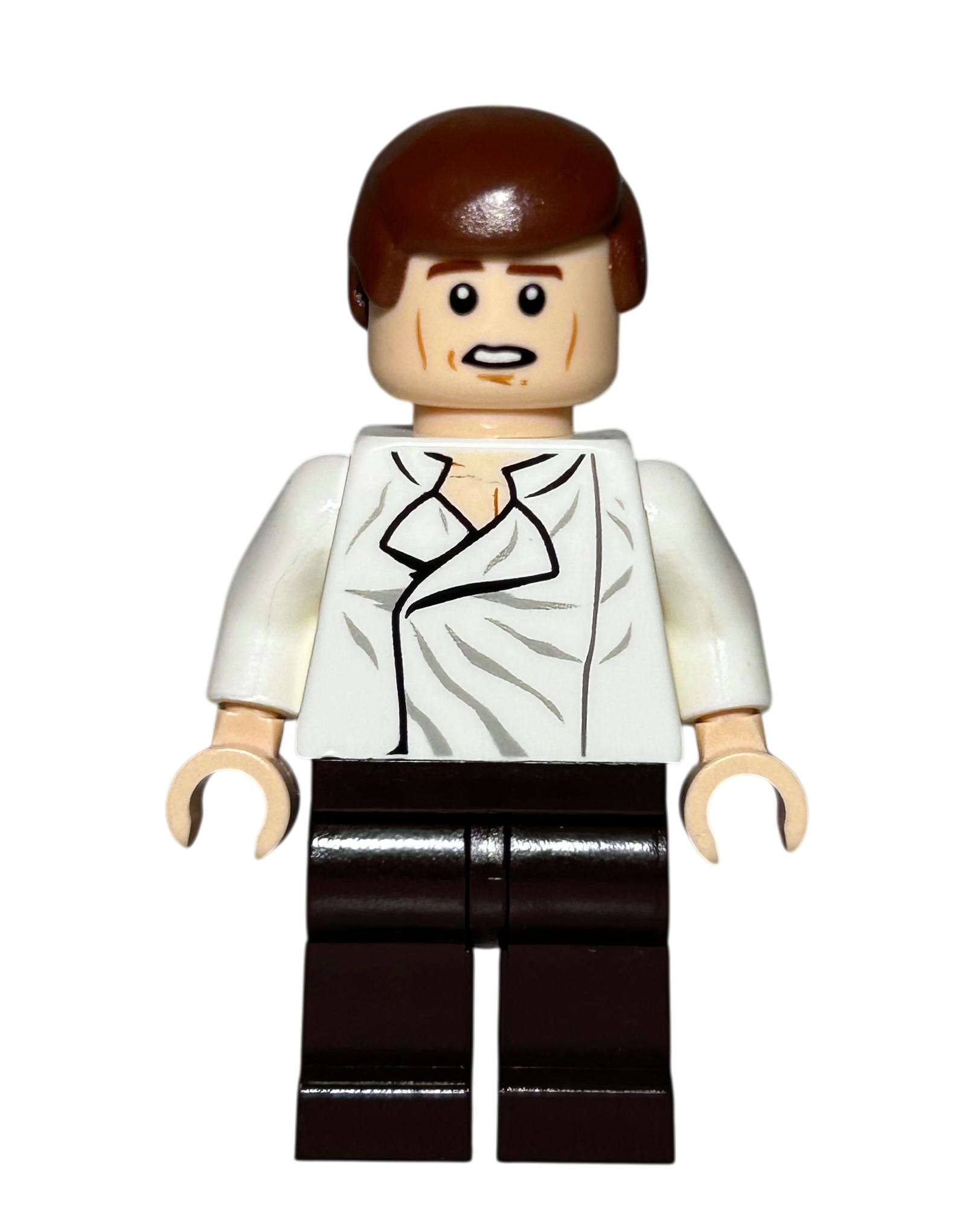 Han Solo SW0714 LEGO Star Wars Minifigur mit Karbonit Gesicht Detailansicht brick2d2