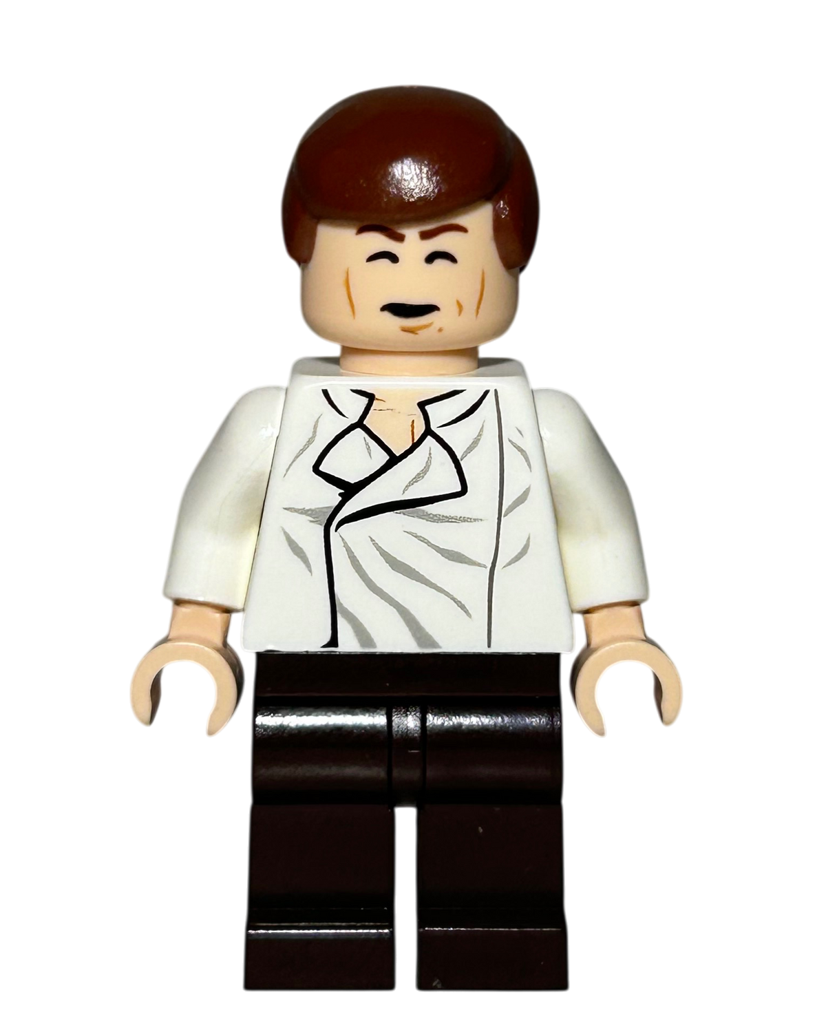 Han Solo SW0714 LEGO Star Wars Minifigur mit Karbonit Gesicht Vorderansicht brick2d2