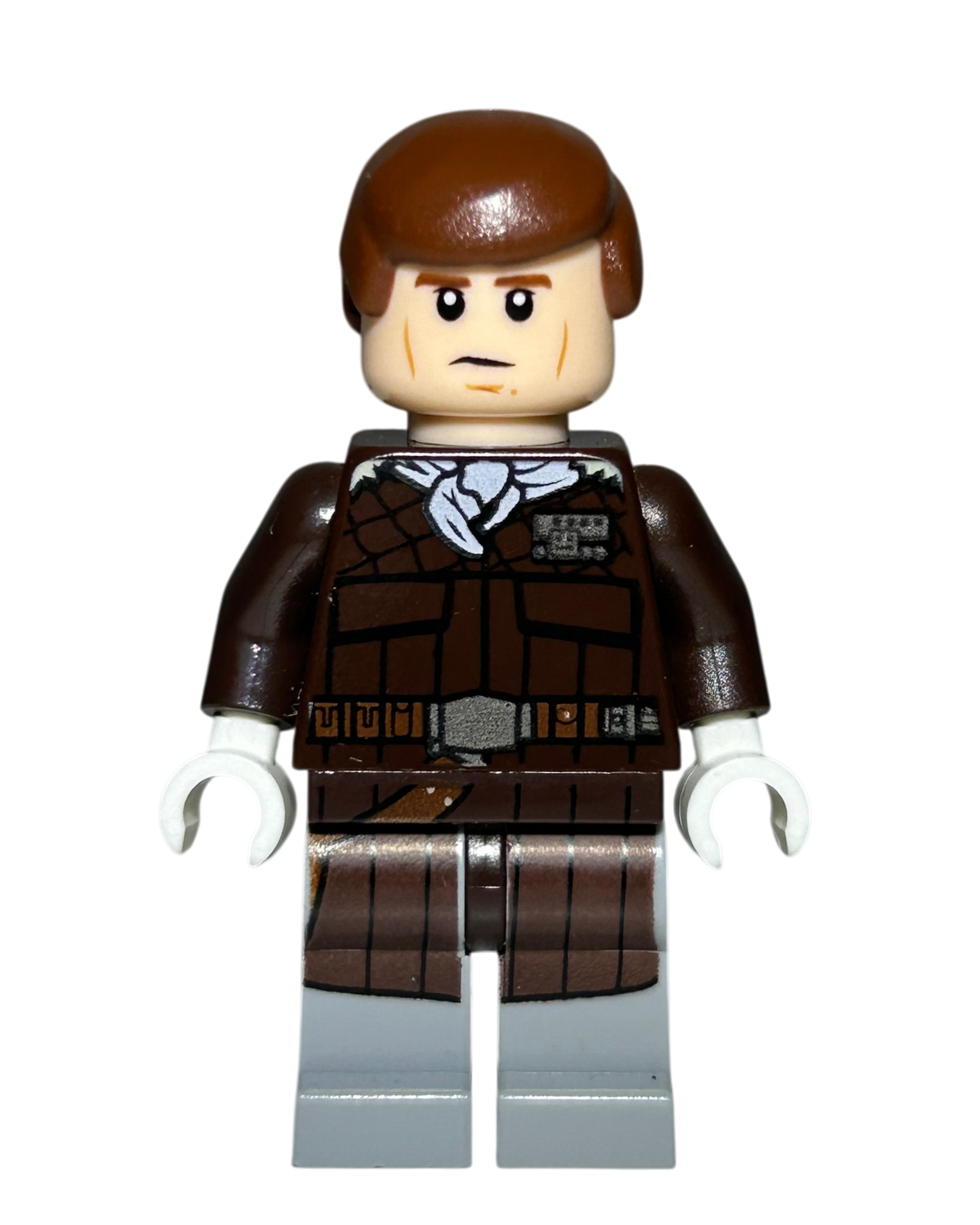 Han Solo SW0727 LEGO Star Wars Minifigur Hoth Outfit Vorderansicht brick2d2