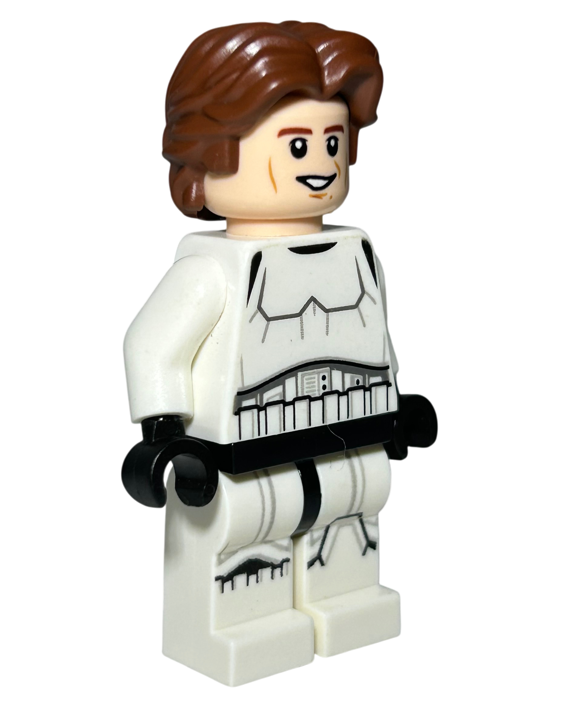 Han Solo in Stormtrooper Uniform SW0772 LEGO Star Wars Minifigur Seitenansicht links brick2d2