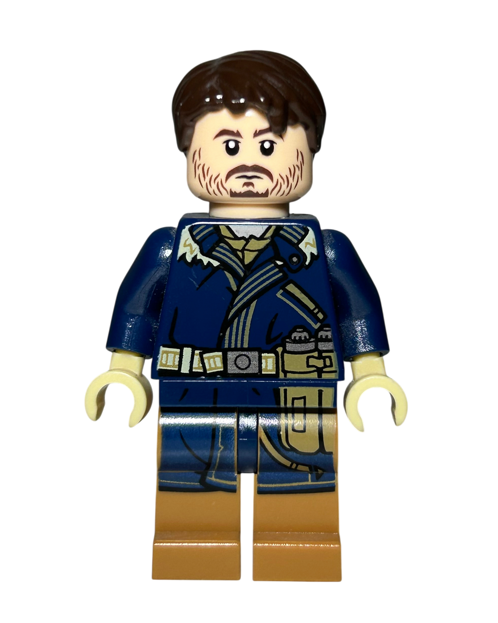 Cassian Andor Dunkel Blauer Mantel SW0790 LEGO Star Wars Minifigur Vorderansicht brick2d2