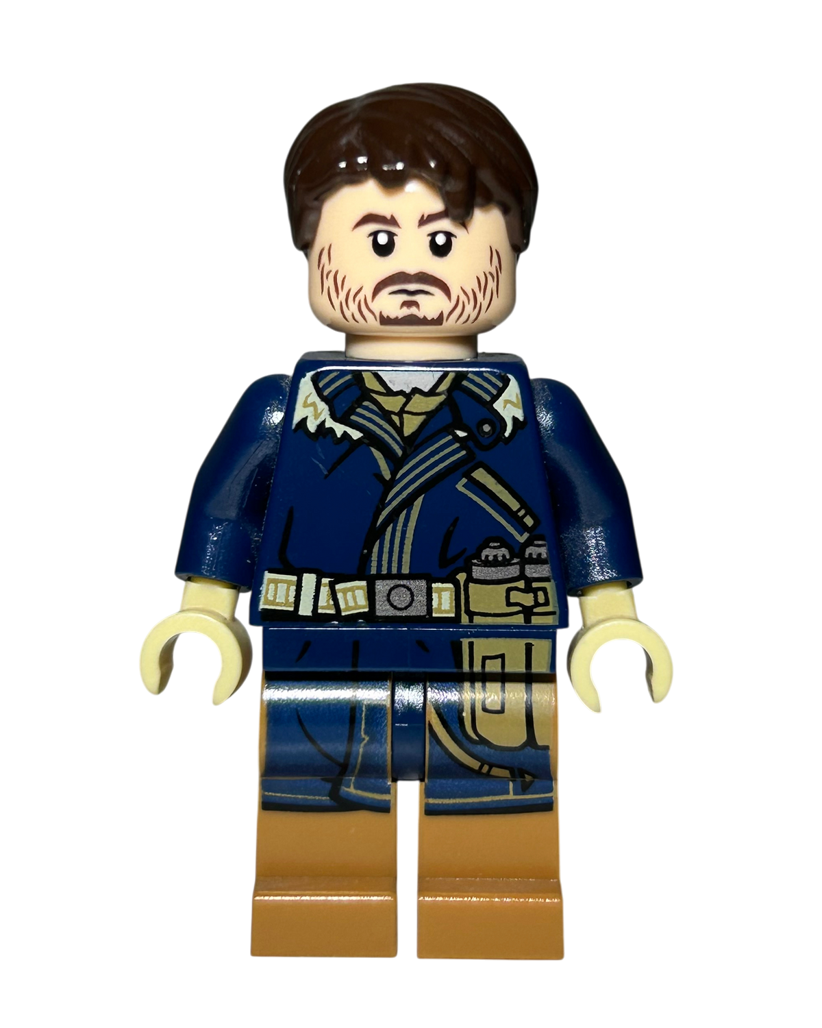 Cassian Andor Dunkel Blauer Mantel SW0790 LEGO Star Wars Minifigur Vorderansicht brick2d2