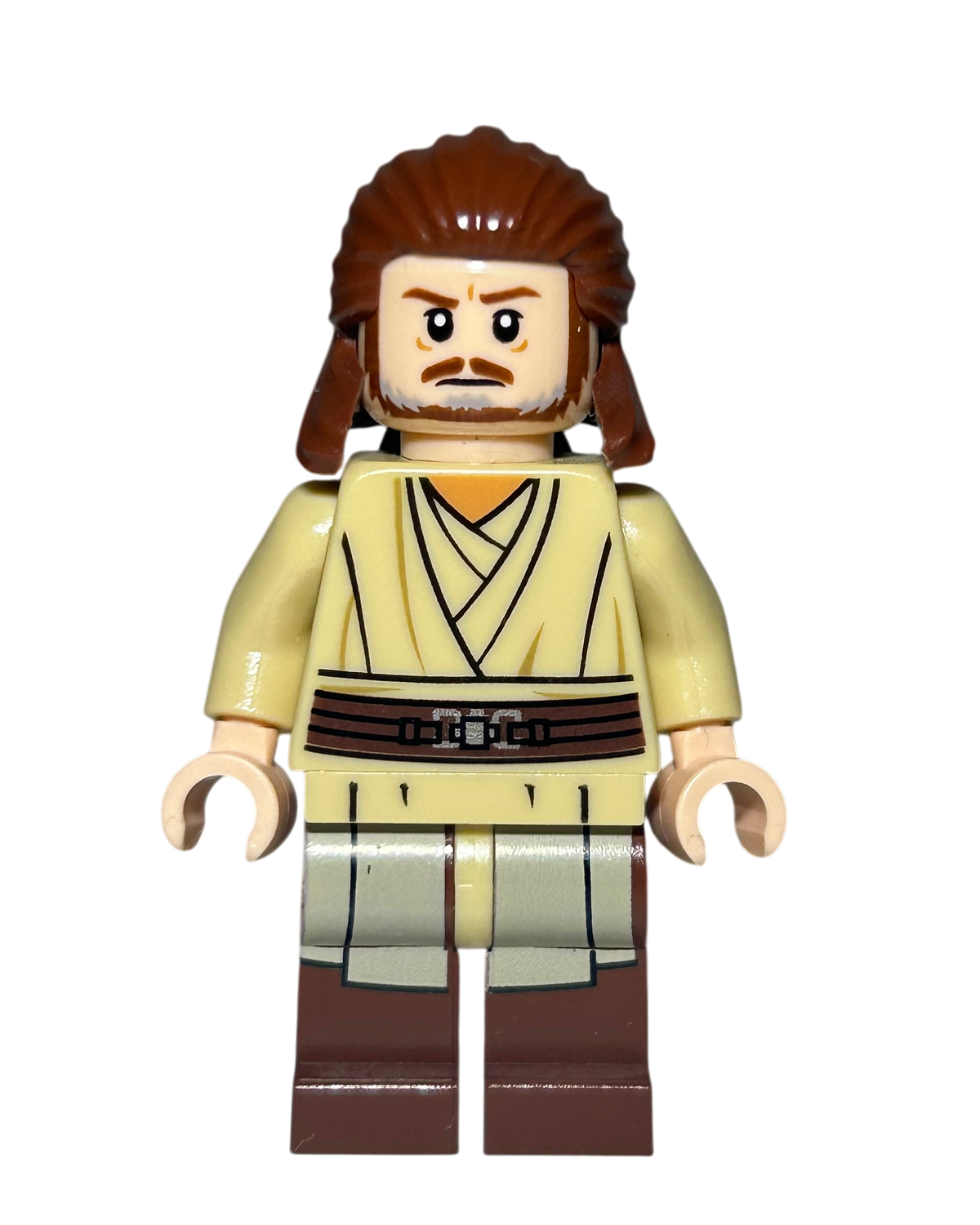 Qui-Gon Jinn SW0810 LEGO Star Wars Minifigur überraschtes Gesicht Detailansicht brick2d2