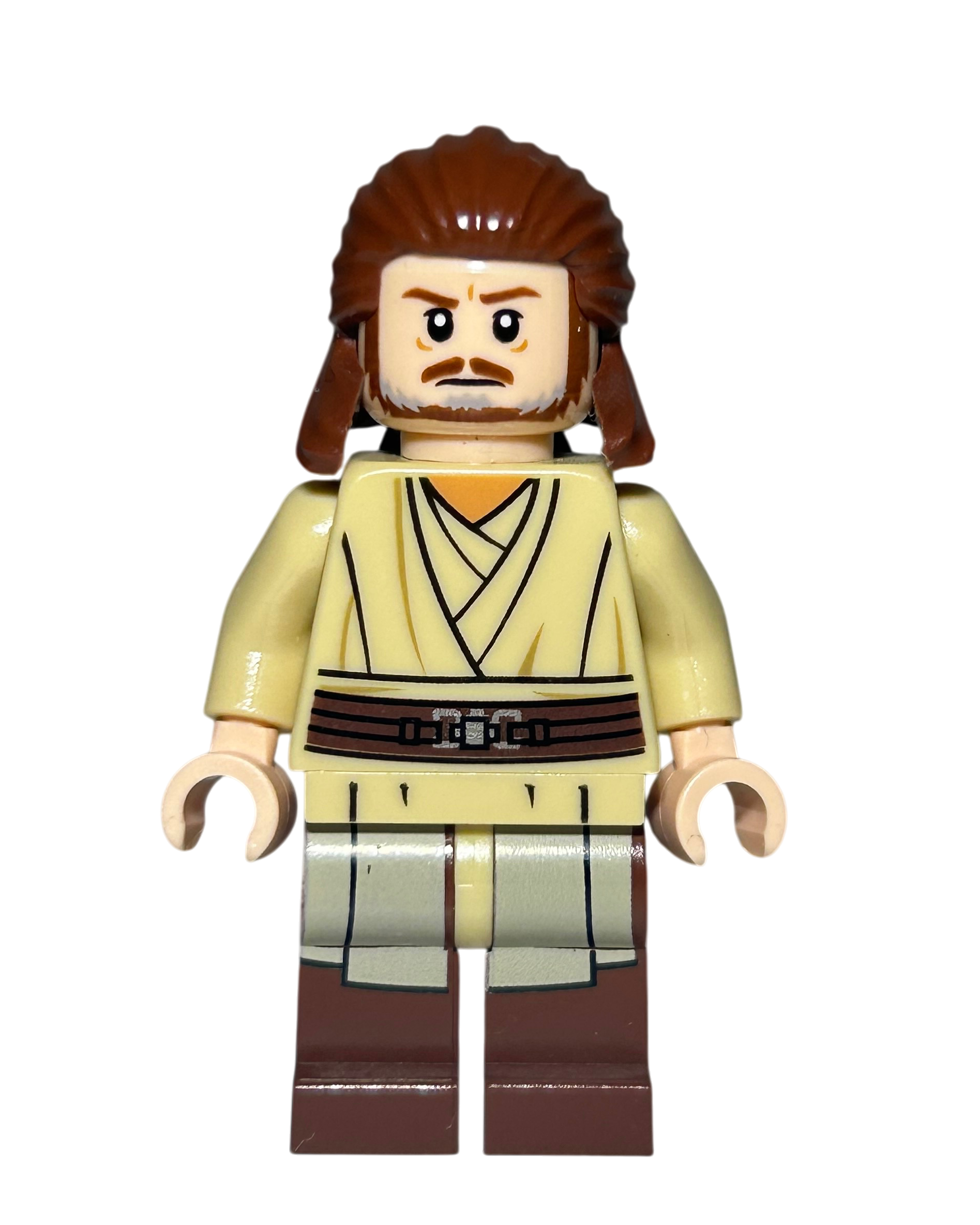 Qui-Gon Jinn SW0810 LEGO Star Wars Minifigur überraschtes Gesicht Detailansicht brick2d2