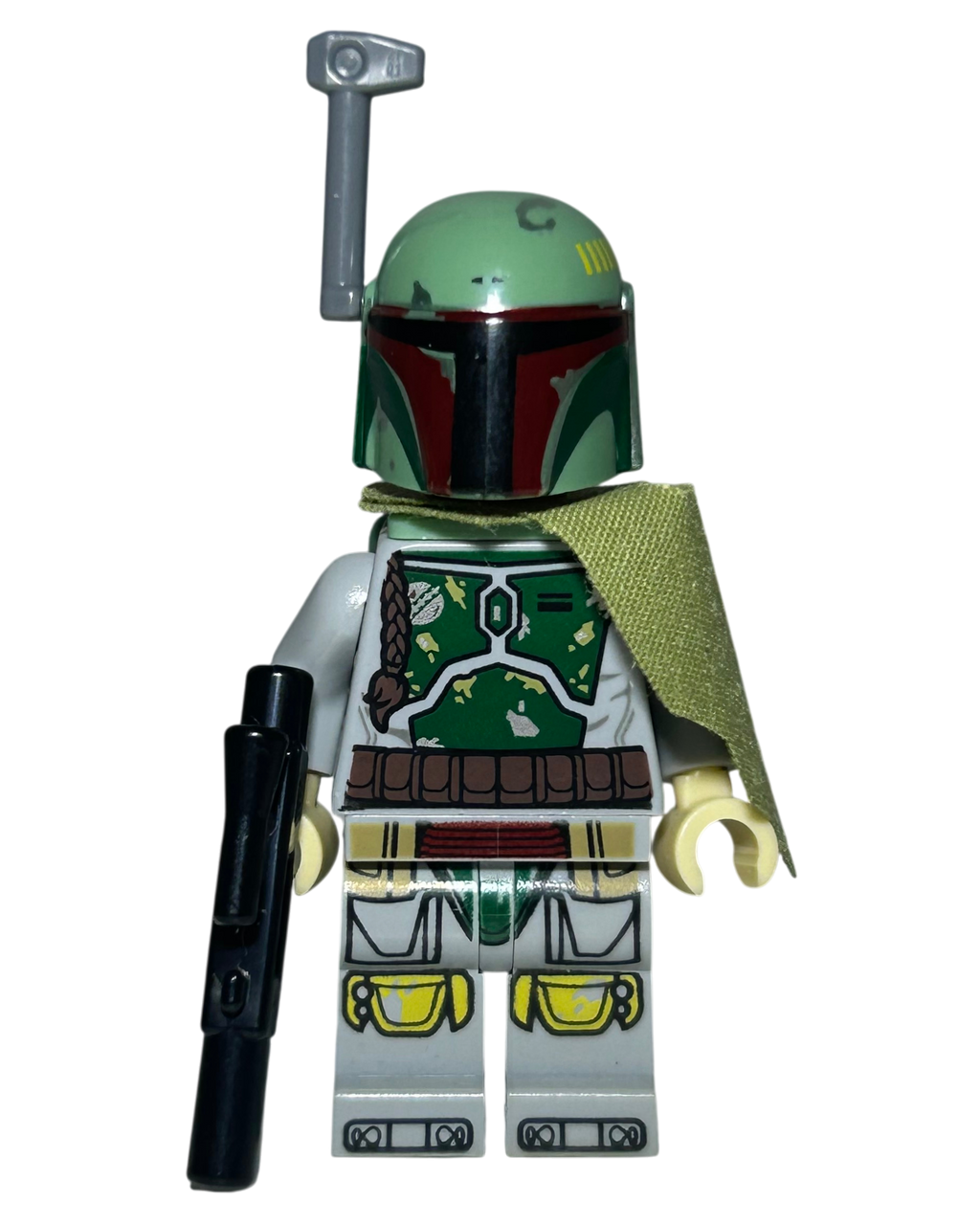 Lego Star Wars Minifigur Boba Fett mit Pauldron SW0822 Vorderansicht brick2d2
