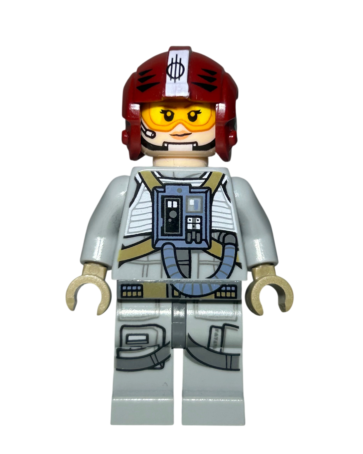Sandspeeder Pilot weiblich SW0882 LEGO Star Wars Minifigur Vorderansicht brick2d2