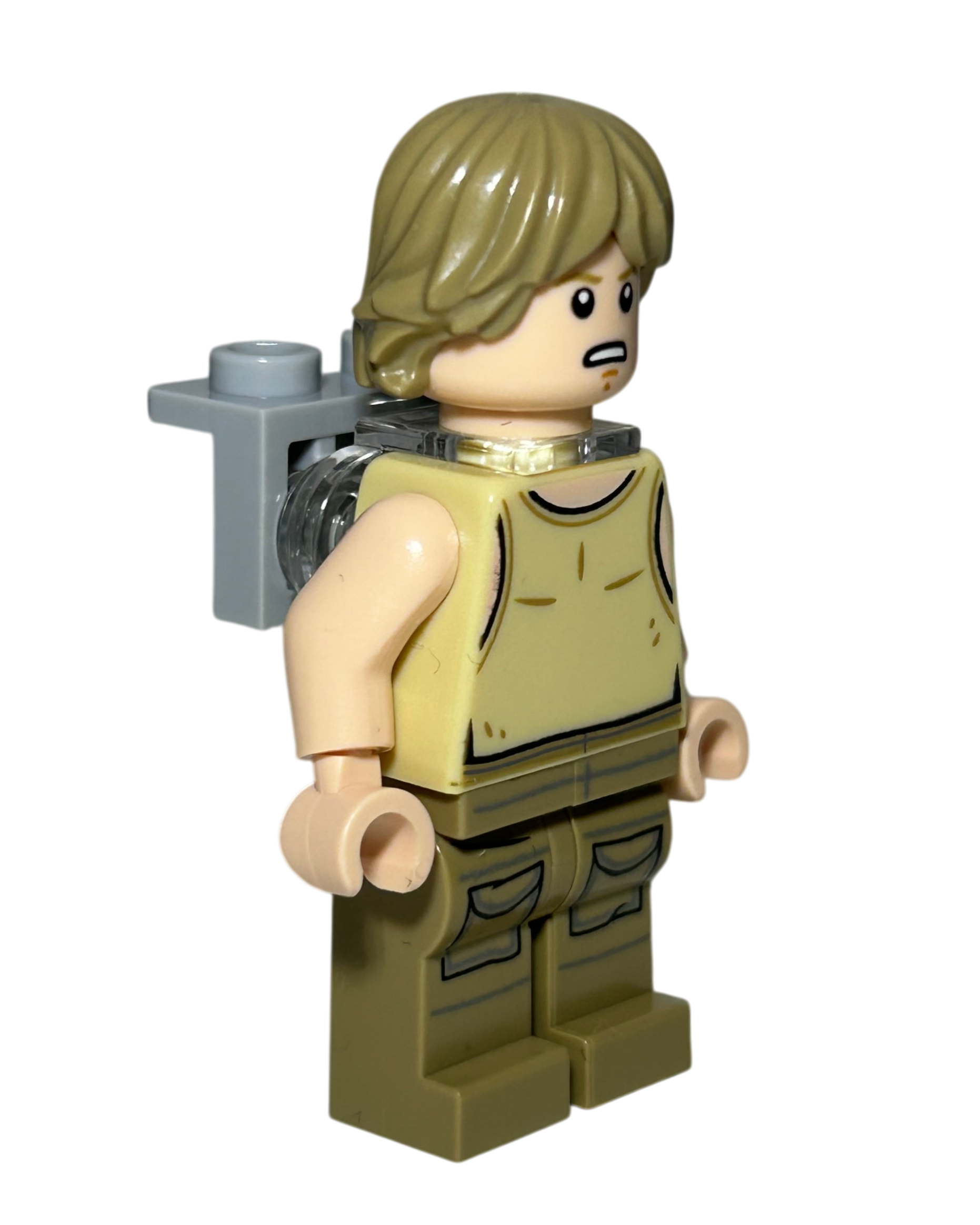 Luke Skywalker Dagobah Outfit SW0907 LEGO Star Wars Minifigur Seitenansicht links brick2d2