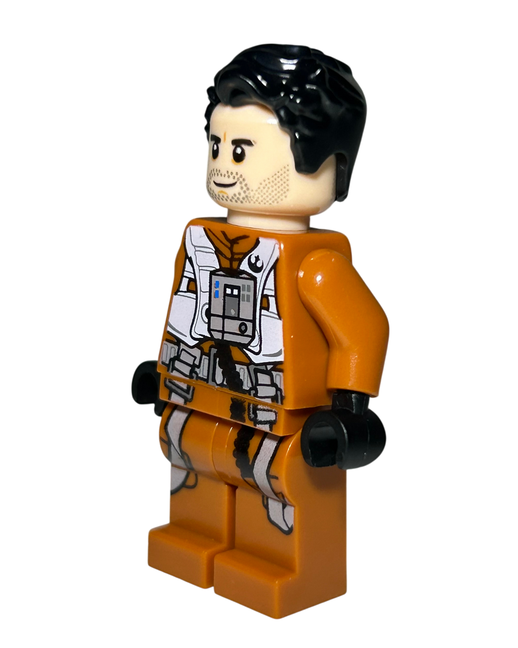 Lego Star Wars Poe Dameron mit Haaren SW0931 Seitenansicht rechts brick2d2