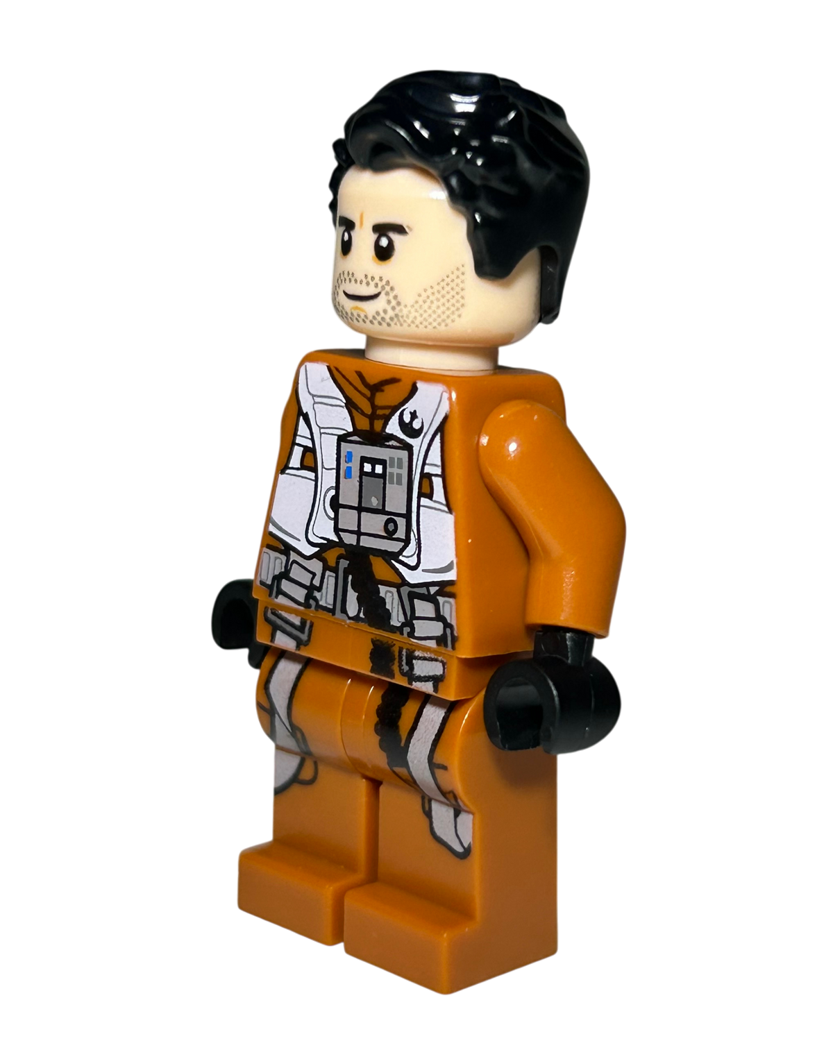 Lego Star Wars Poe Dameron mit Haaren SW0931 Seitenansicht rechts brick2d2