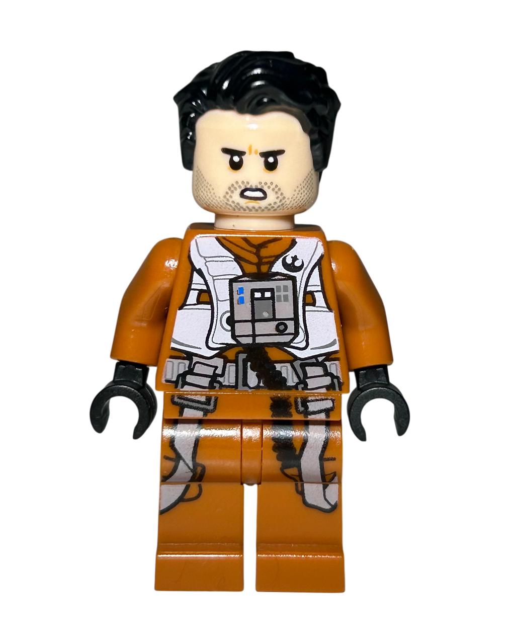Lego Star Wars Poe Dameron mit Haaren SW0931 Vorderansicht brick2d2