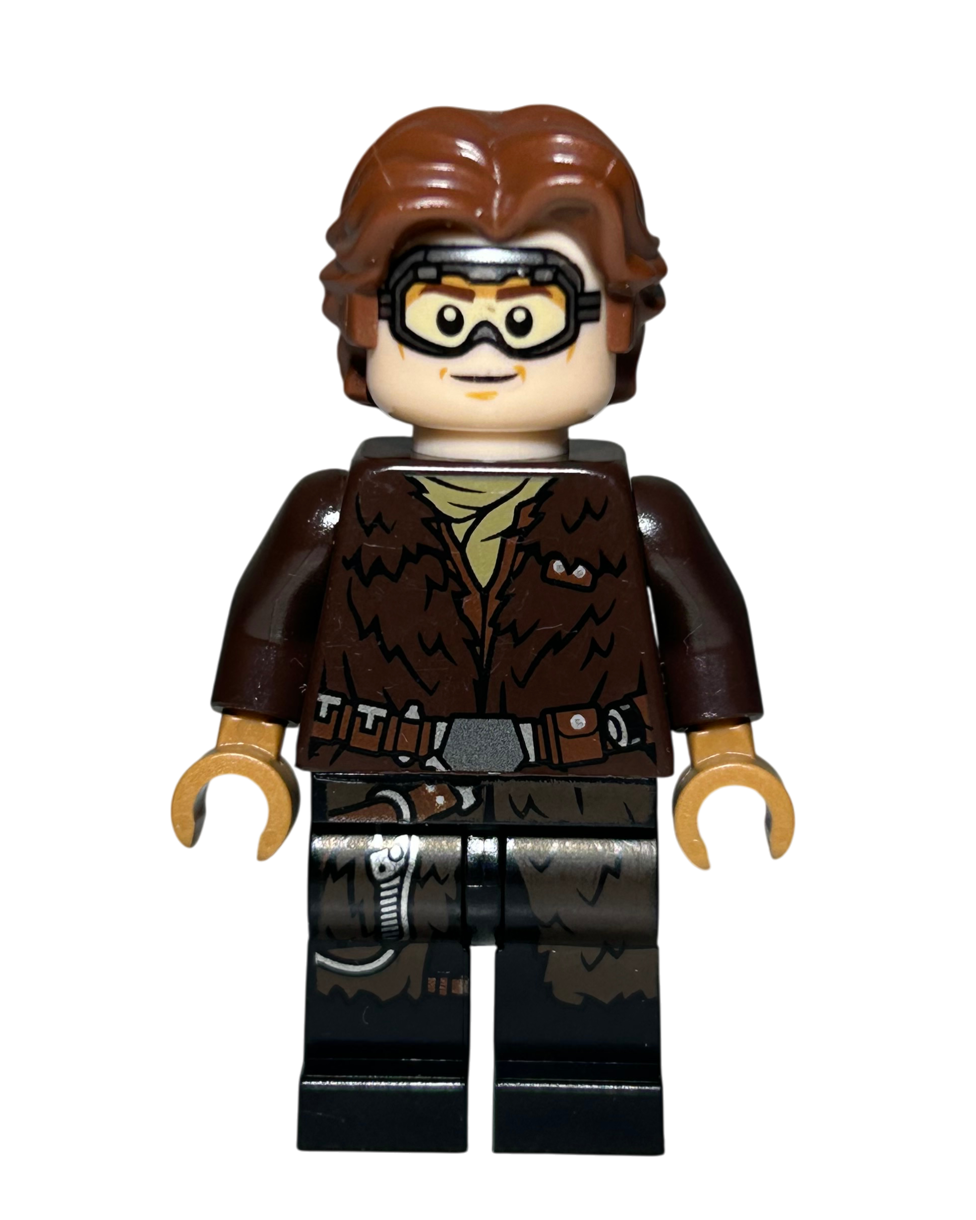 Han Solo mit Brille und Pelzmantel SW0949 LEGO Star Wars Minifigur Detailansicht brick2d2