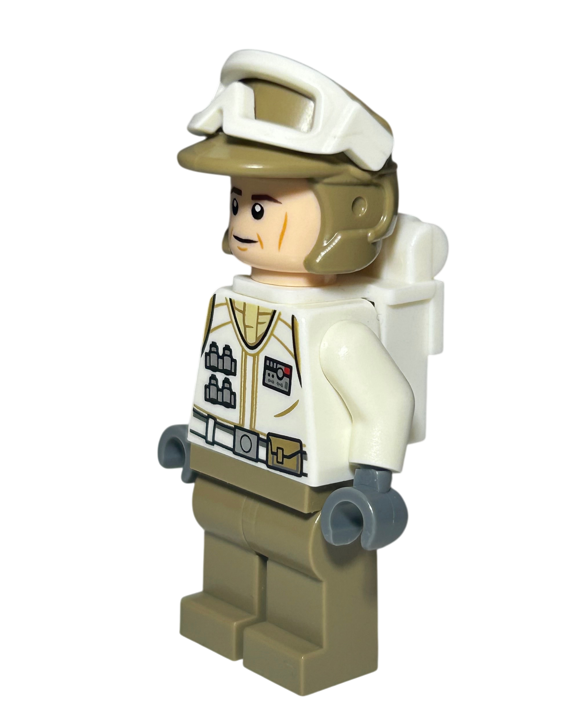Hoth Rebel Trooper SW1026 LEGO Star Wars Minifigur dunkle Uniform Seitenansicht rechts brick2d2