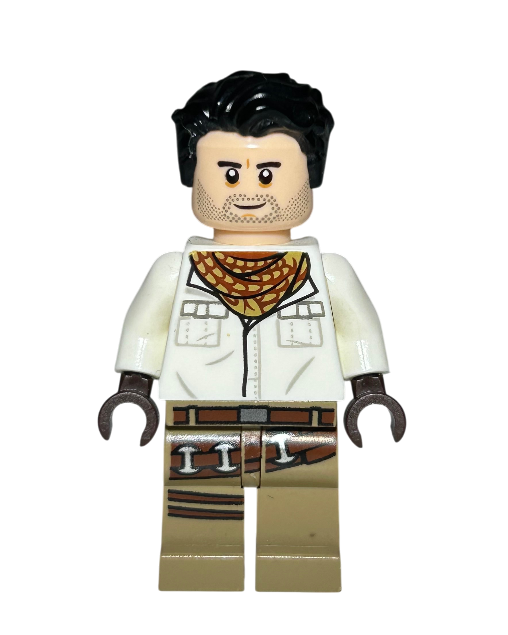 Poe Dameron SW1049 LEGO Star Wars Minifigur weißes Shirt Vorderansicht brick2d2