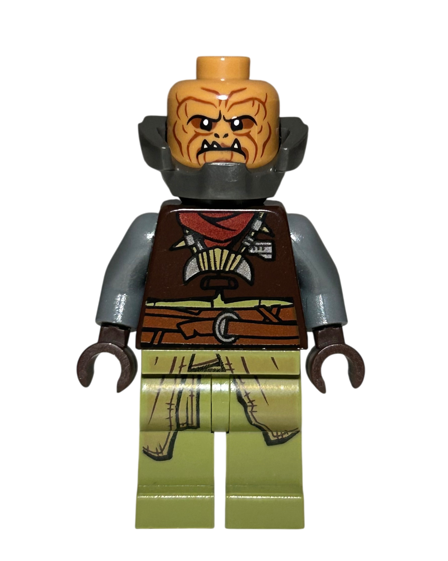 Klatooinian Raider SW1059 LEGO Star Wars Minifigur Nackenrüstung Vorderansicht brick2d2
