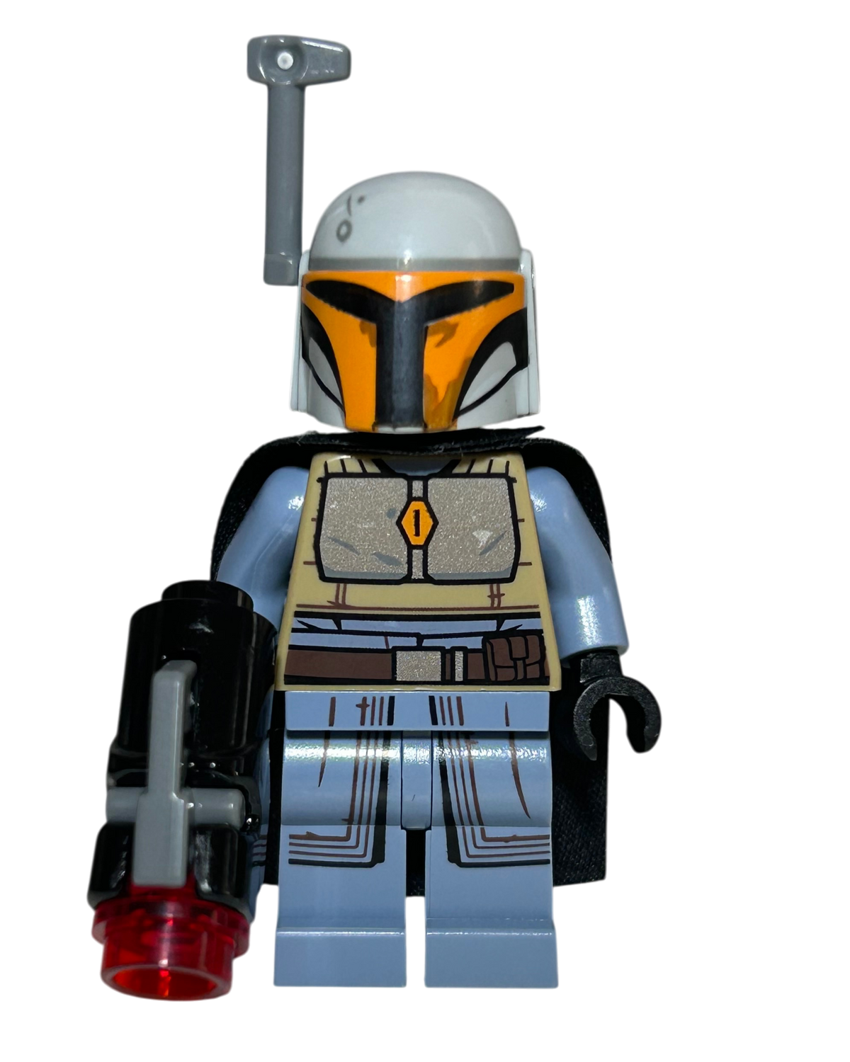 LEGO Star Wars Minifigur Mandalorian Tribe Warrior SW1077 Vorderansicht – Brick2D2