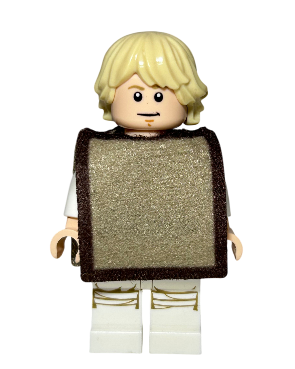 Luke Skywalker SW1086 LEGO Star Wars Minifigur mit Stoff Poncho Vorderansicht brick2d2