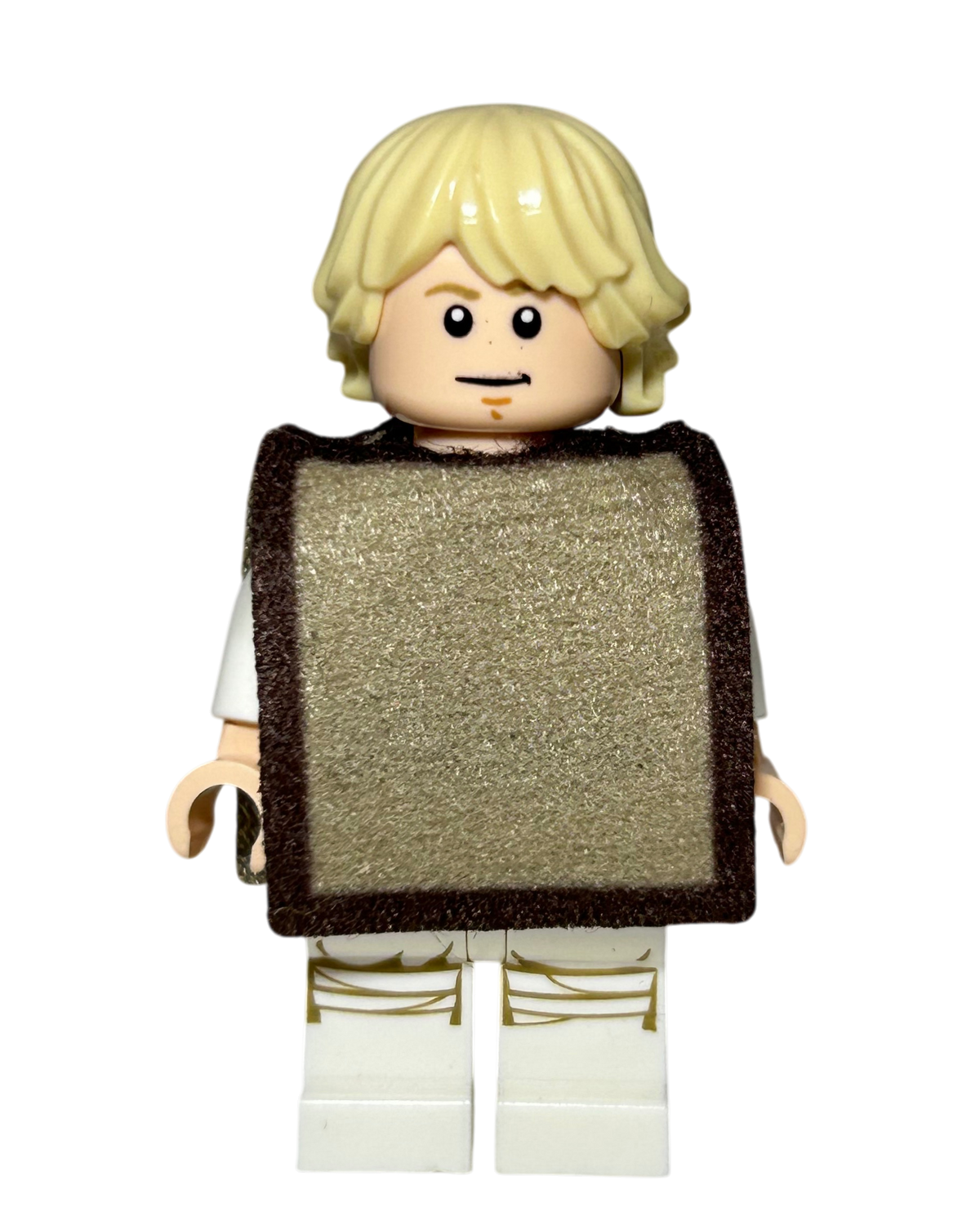 Luke Skywalker SW1086 LEGO Star Wars Minifigur mit Stoff Poncho Vorderansicht brick2d2