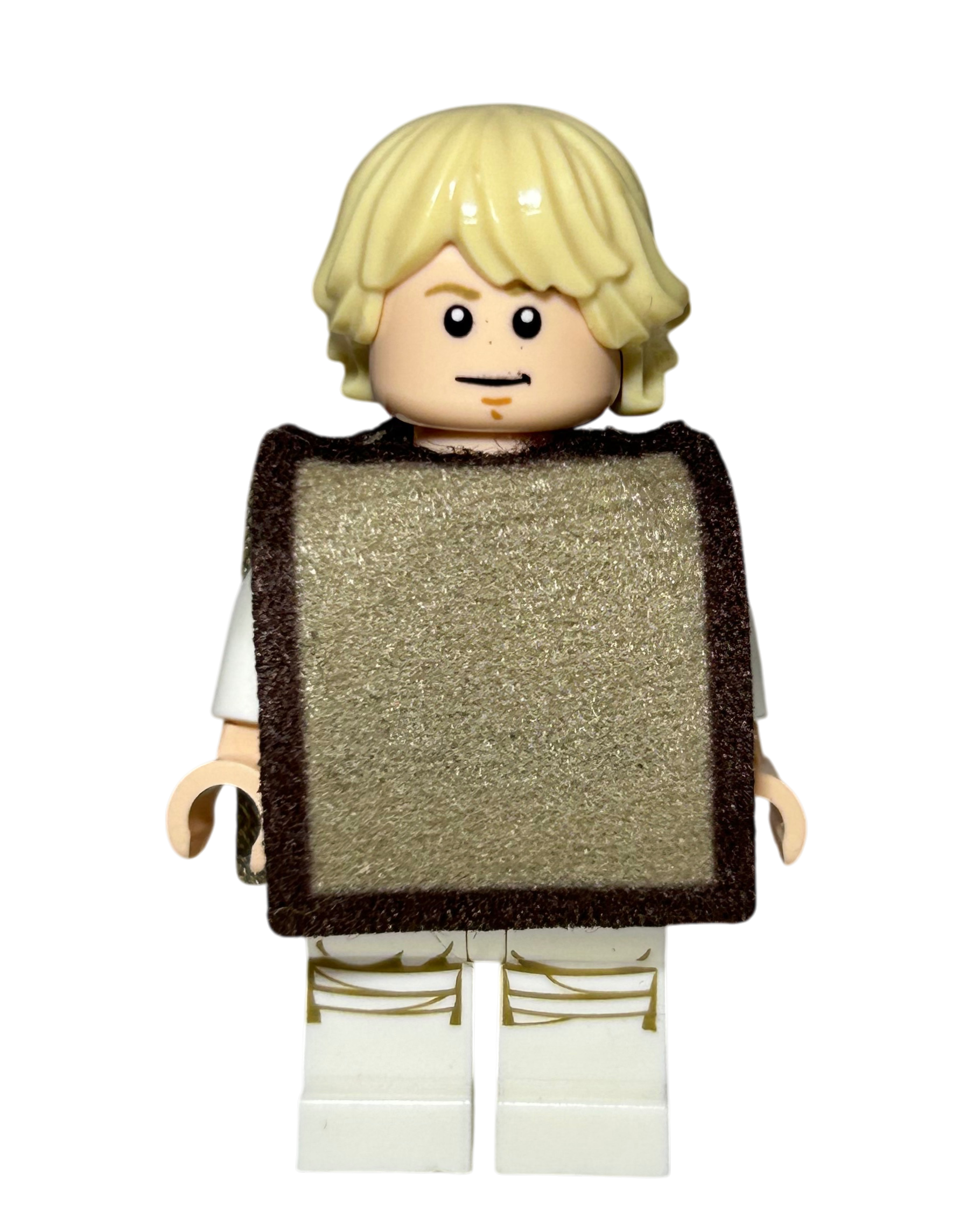Luke Skywalker SW1086 LEGO Star Wars Minifigur mit Stoff Poncho Vorderansicht brick2d2
