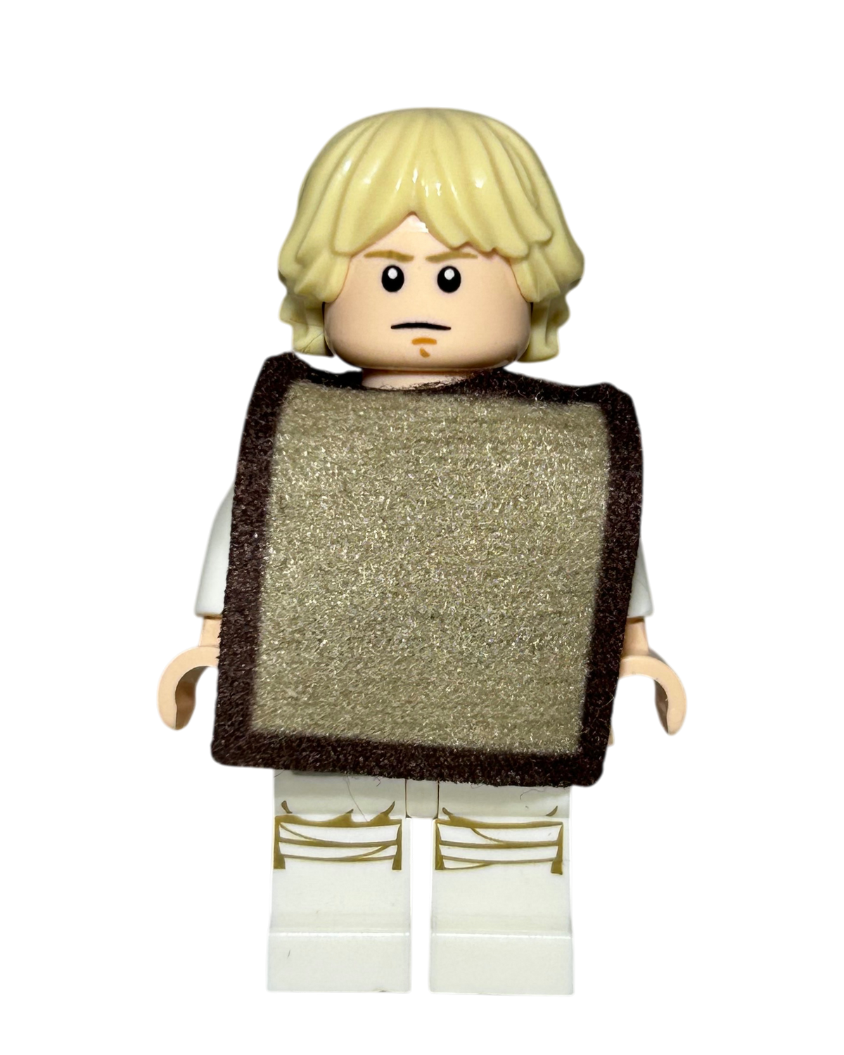 Luke Skywalker SW1086 LEGO Star Wars Minifigur mit Stoff Poncho Detailansicht brick2d2