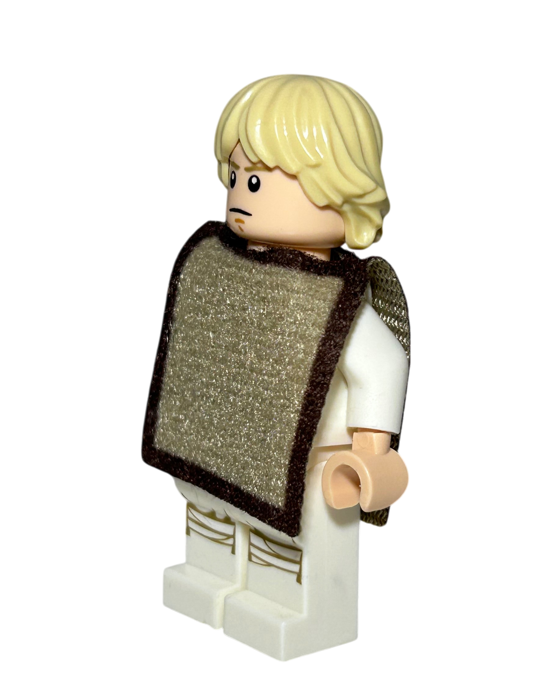 Luke Skywalker SW1086 LEGO Star Wars Minifigur mit Stoff Poncho Seitenansicht rechts brick2d2