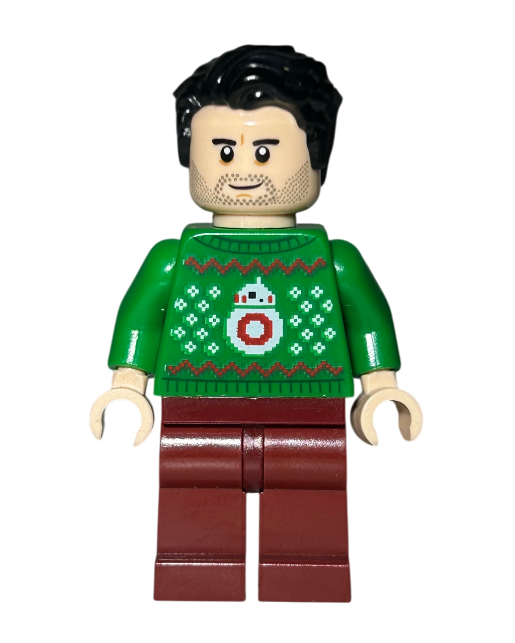 LEGO Star Wars Minifigur Poe Dameron Holiday Sweater SW1117 Vorderansicht – Brick2D2