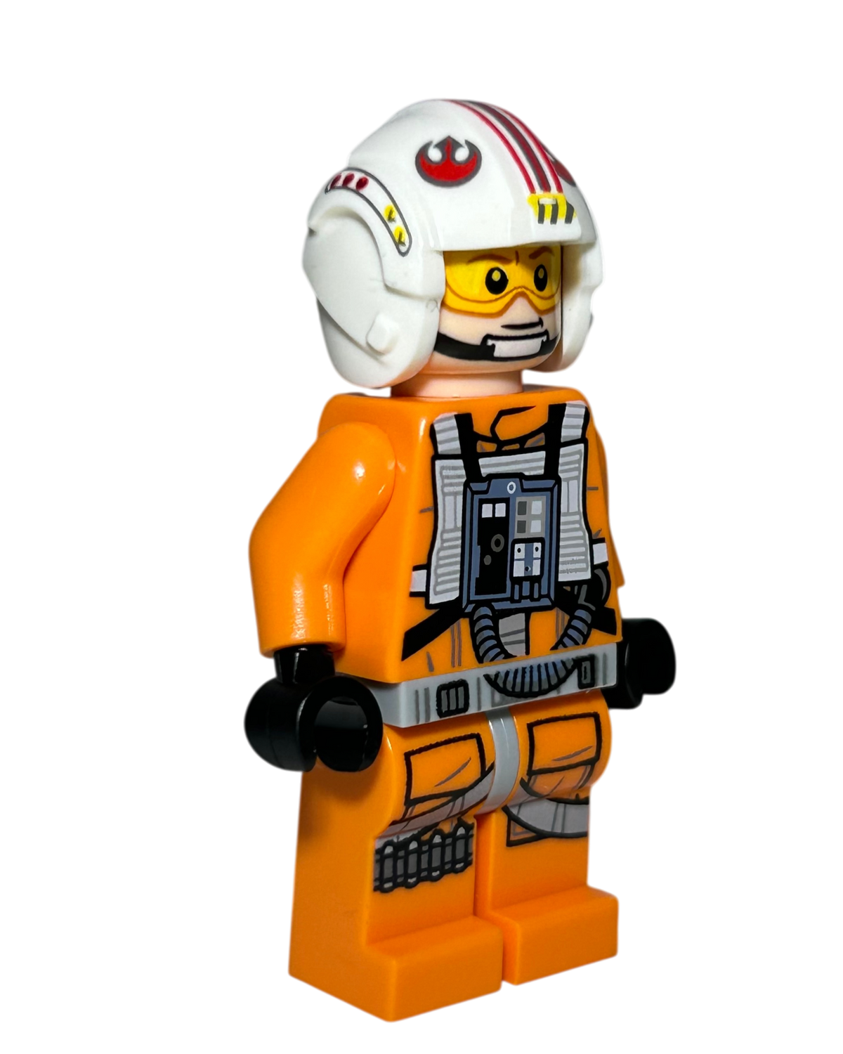 Luke Skywalker Piloten Outfit SW1139 LEGO Star Wars Minifigur Seitenansicht links brick2d2
