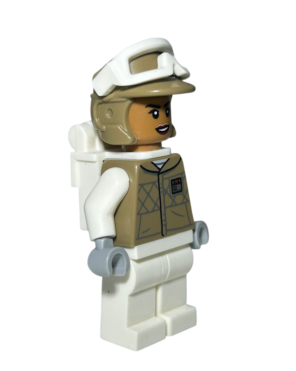 Hoth Rebel Trooper SW1185 LEGO Star Wars Minifigur Dark Tan Seitenansicht links brick2d2