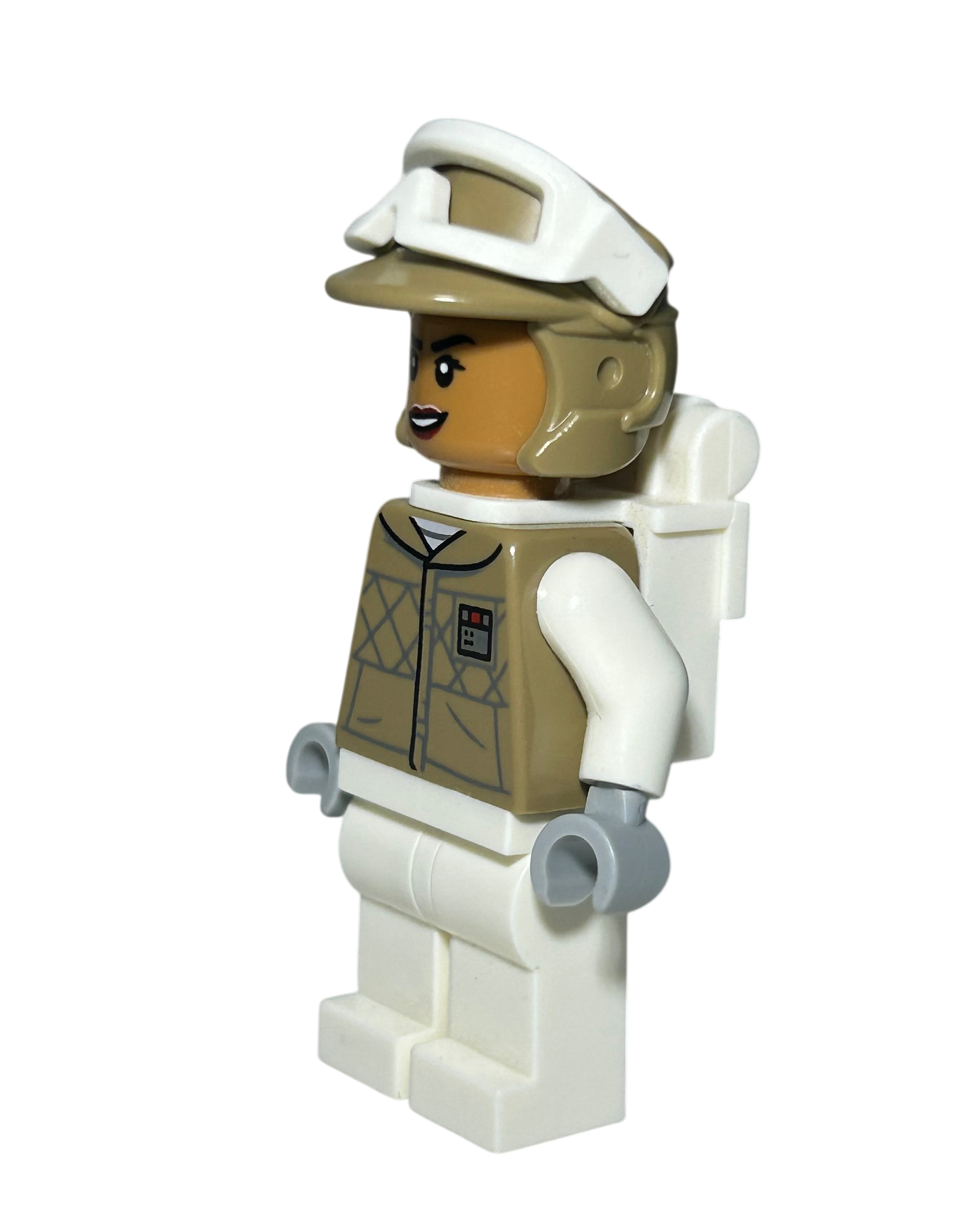 Hoth Rebel Trooper SW1185 LEGO Star Wars Minifigur Dark Tan Seitenansicht rechts brick2d2