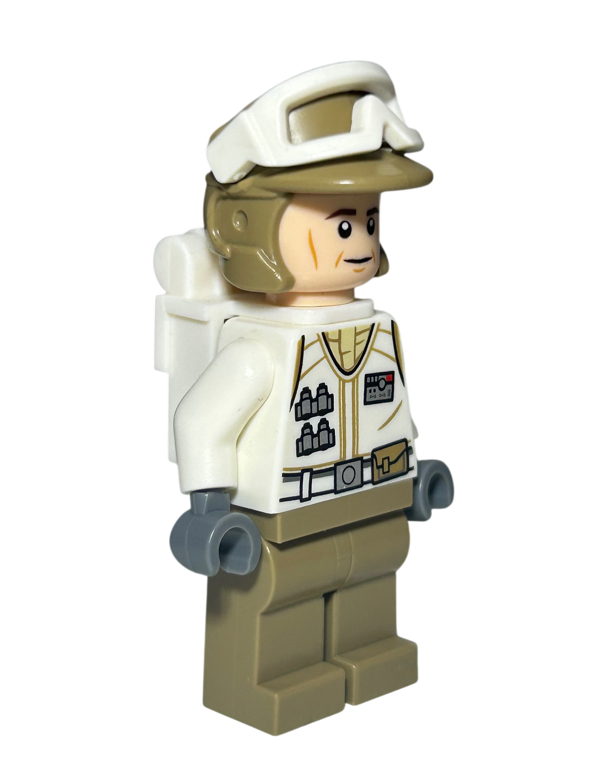 Hoth Rebel Trooper SW1026 LEGO Star Wars Minifigur dunkle Uniform Seitenansicht links brick2d2