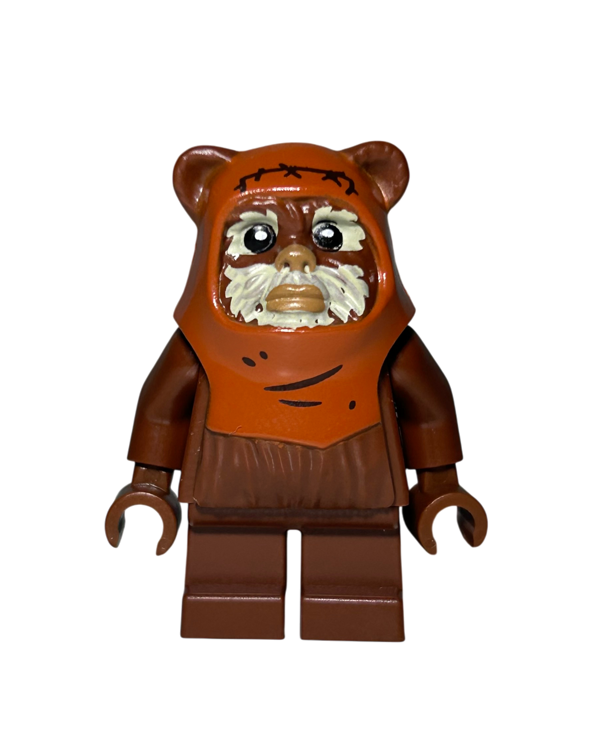 Lego Star Wars Minifigur Wicket Ewok SW1218 Vorderansicht brick2d2