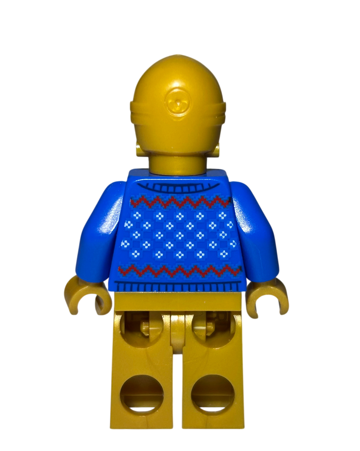LEGO Star Wars Minifigur C-3PO SW1238 Rückansicht im Weihnachtspullover aus Adventskalender 75340 brick2d2
