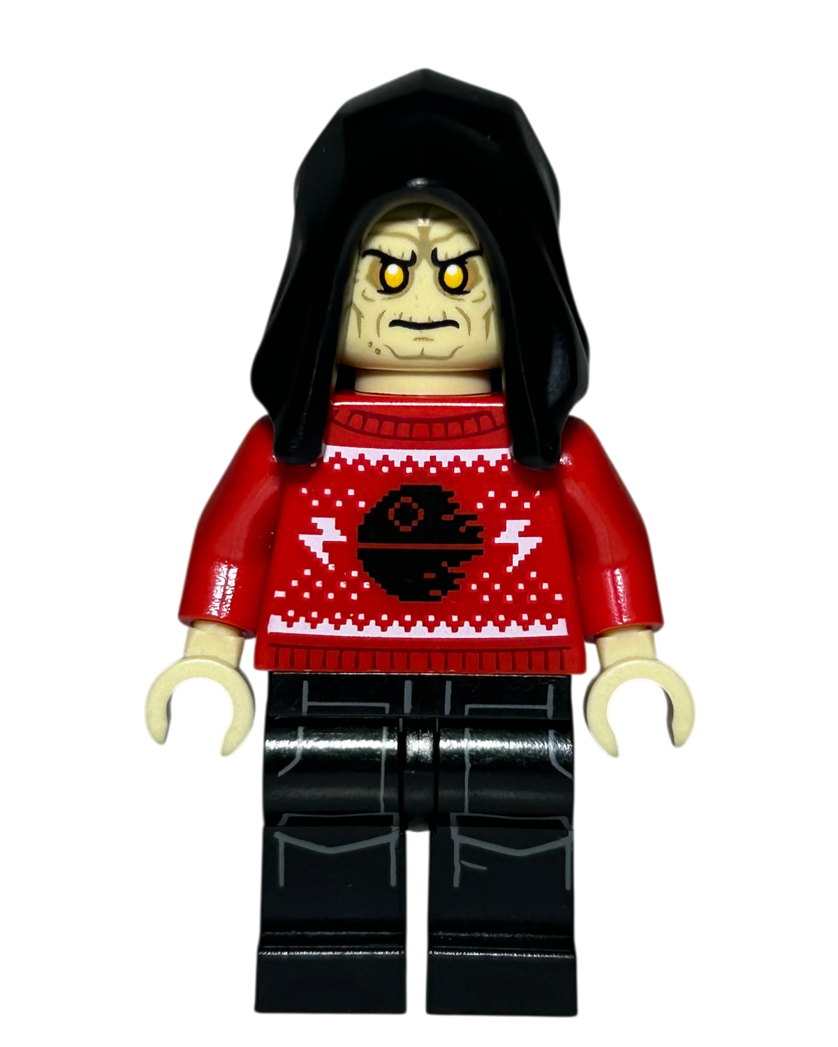 Emperor Palpatine Holiday Sweater Outfit SW1297 LEGO Star Wars Minifigur Detailansicht brick2d2
